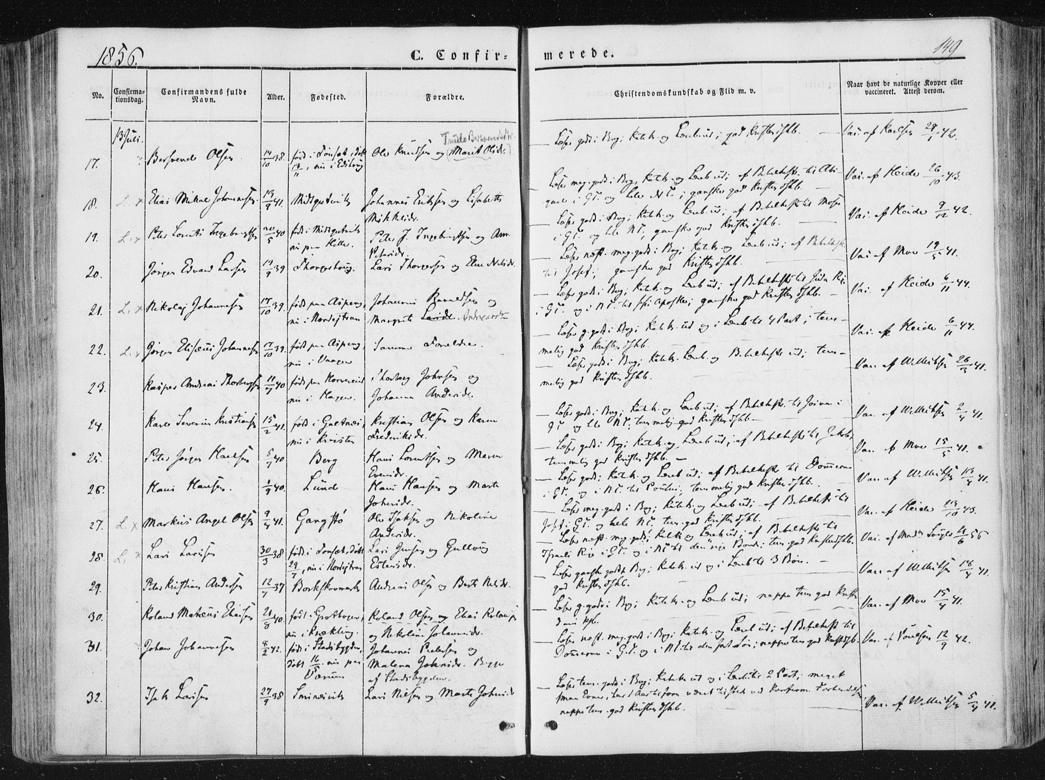 Ministerialprotokoller, klokkerbøker og fødselsregistre - Nord-Trøndelag, SAT/A-1458/780/L0640: Parish register (official) no. 780A05, 1845-1856, p. 149