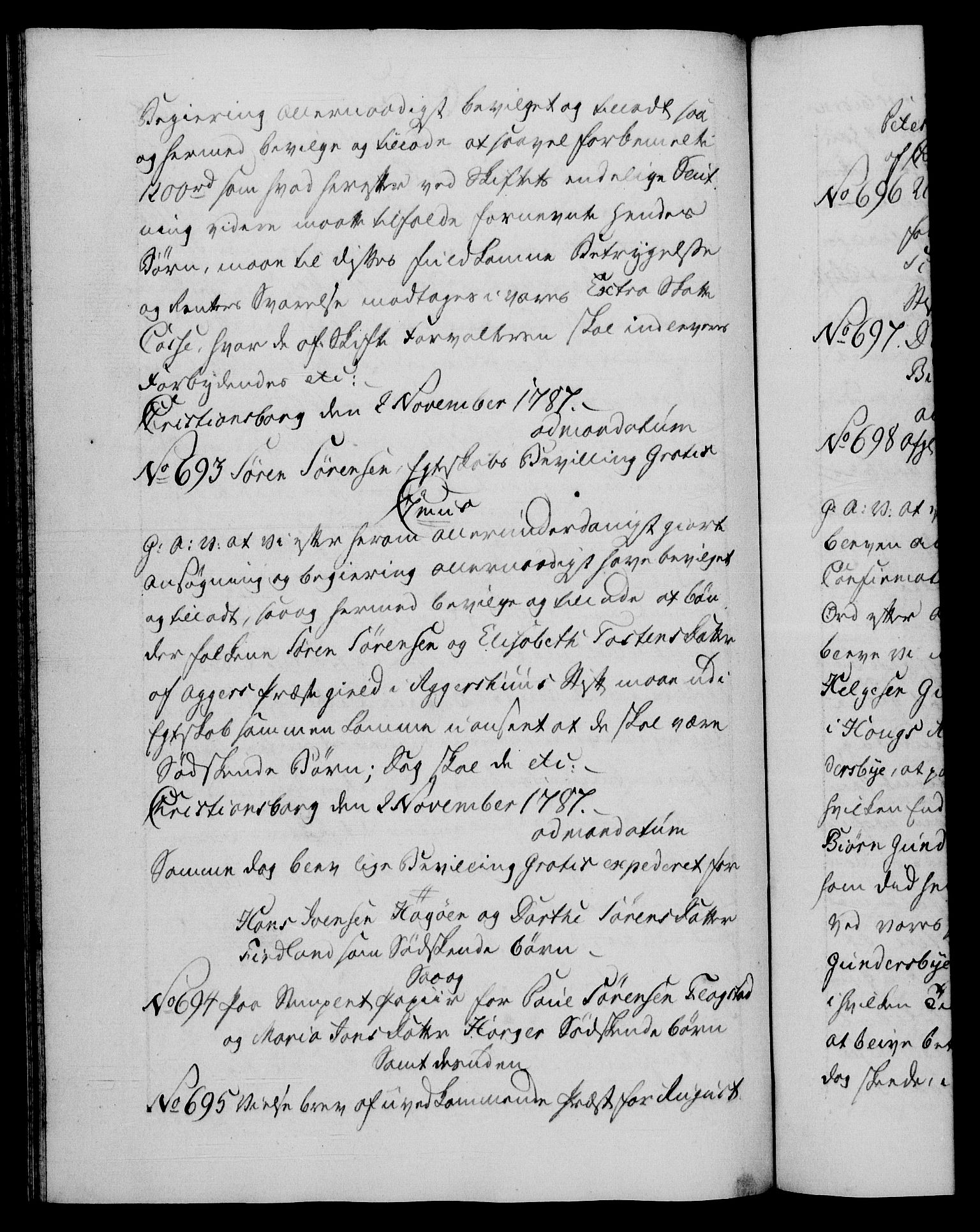 Danske Kanselli 1572-1799, AV/RA-EA-3023/F/Fc/Fca/Fcaa/L0051: Norske registre, 1786-1787, p. 708b