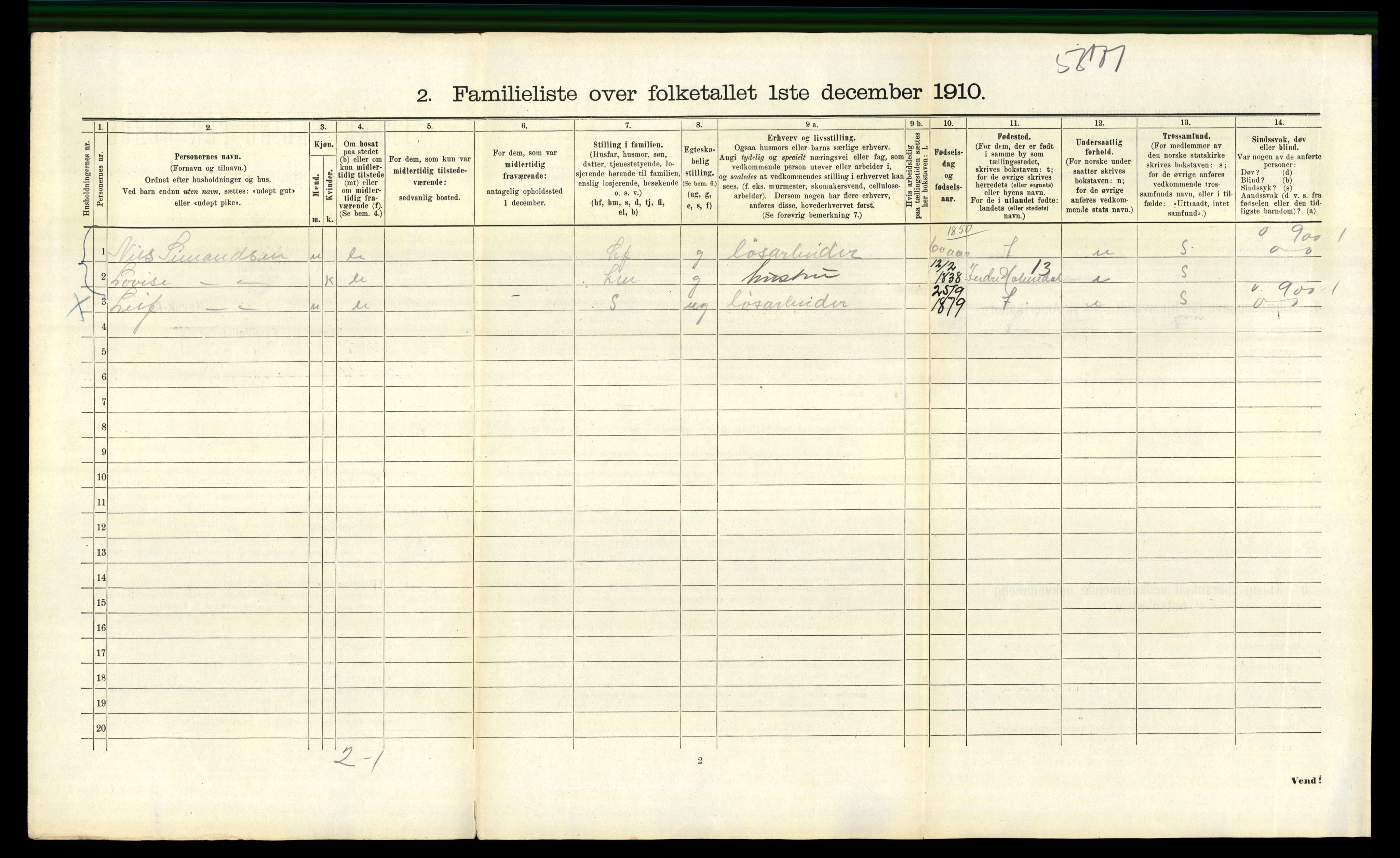 RA, 1910 census for Bergen, 1910, p. 39288