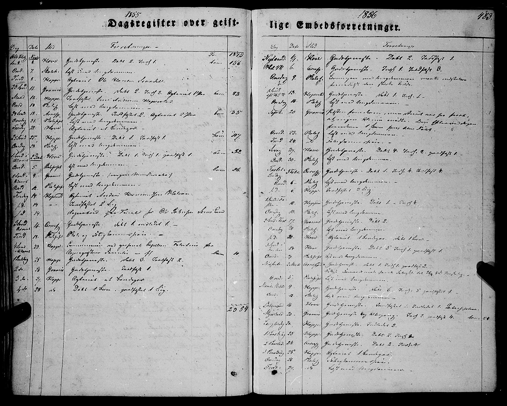 Vik sokneprestembete, SAB/A-81501: Parish register (official) no. A 8, 1846-1865, p. 483