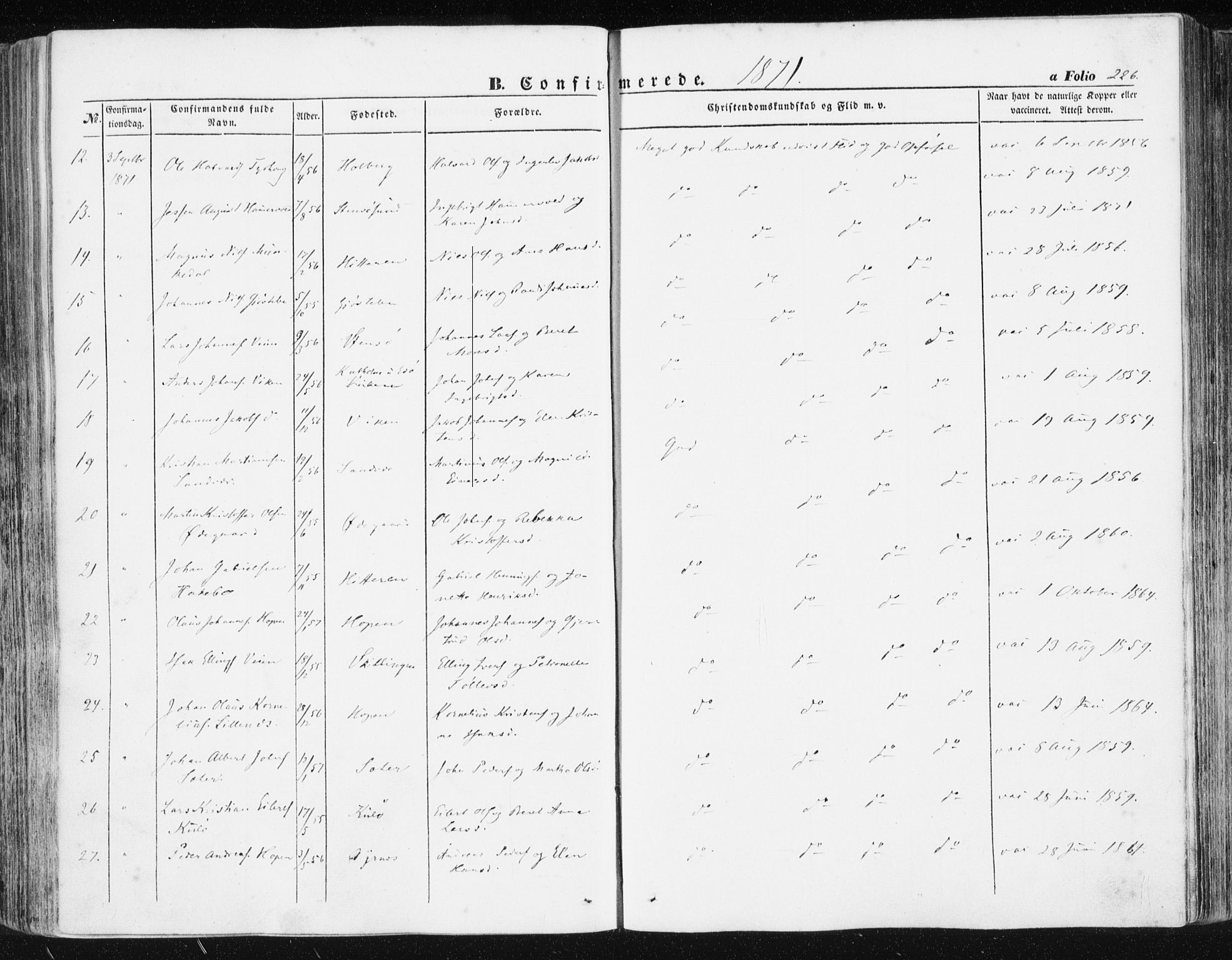 Ministerialprotokoller, klokkerbøker og fødselsregistre - Møre og Romsdal, AV/SAT-A-1454/581/L0937: Parish register (official) no. 581A05, 1853-1872, p. 226