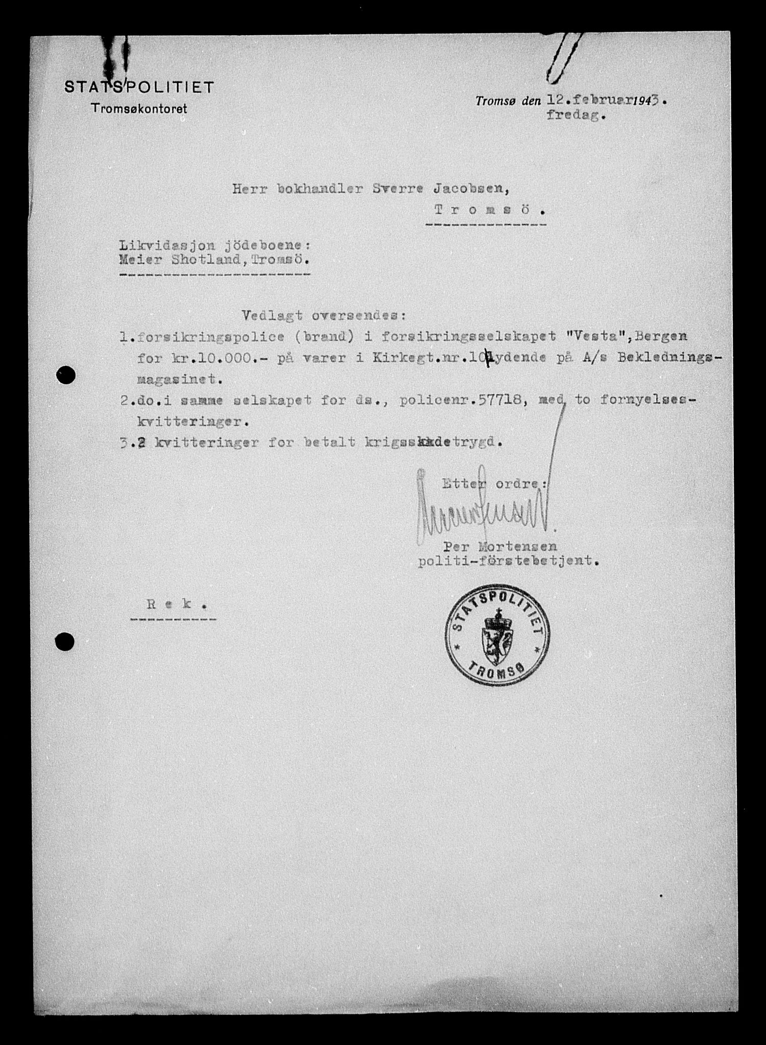 Justisdepartementet, Tilbakeføringskontoret for inndratte formuer, AV/RA-S-1564/H/Hc/Hcb/L0910: --, 1945-1947, p. 76