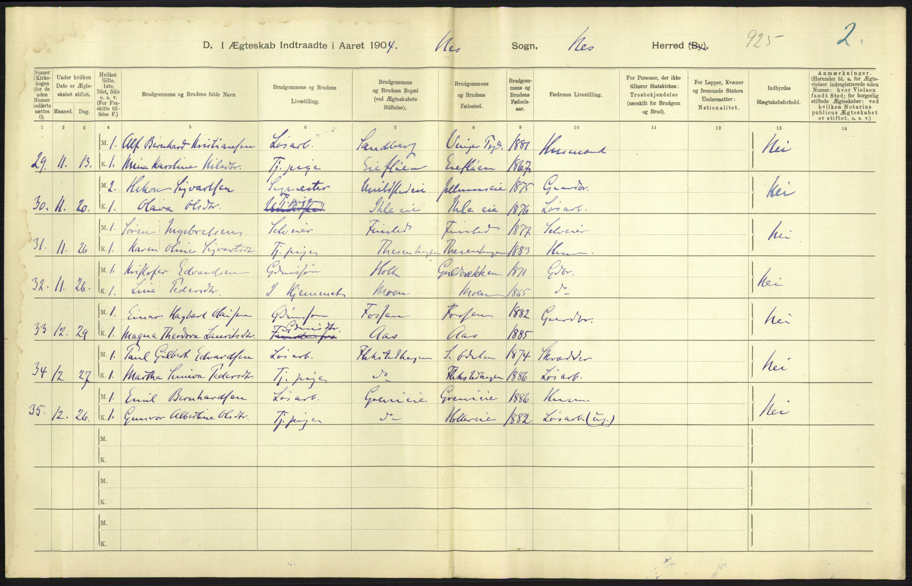 Statistisk sentralbyrå, Sosiodemografiske emner, Befolkning, AV/RA-S-2228/D/Df/Dfa/Dfab/L0002: Akershus amt: Fødte, gifte, døde, 1904, p. 467