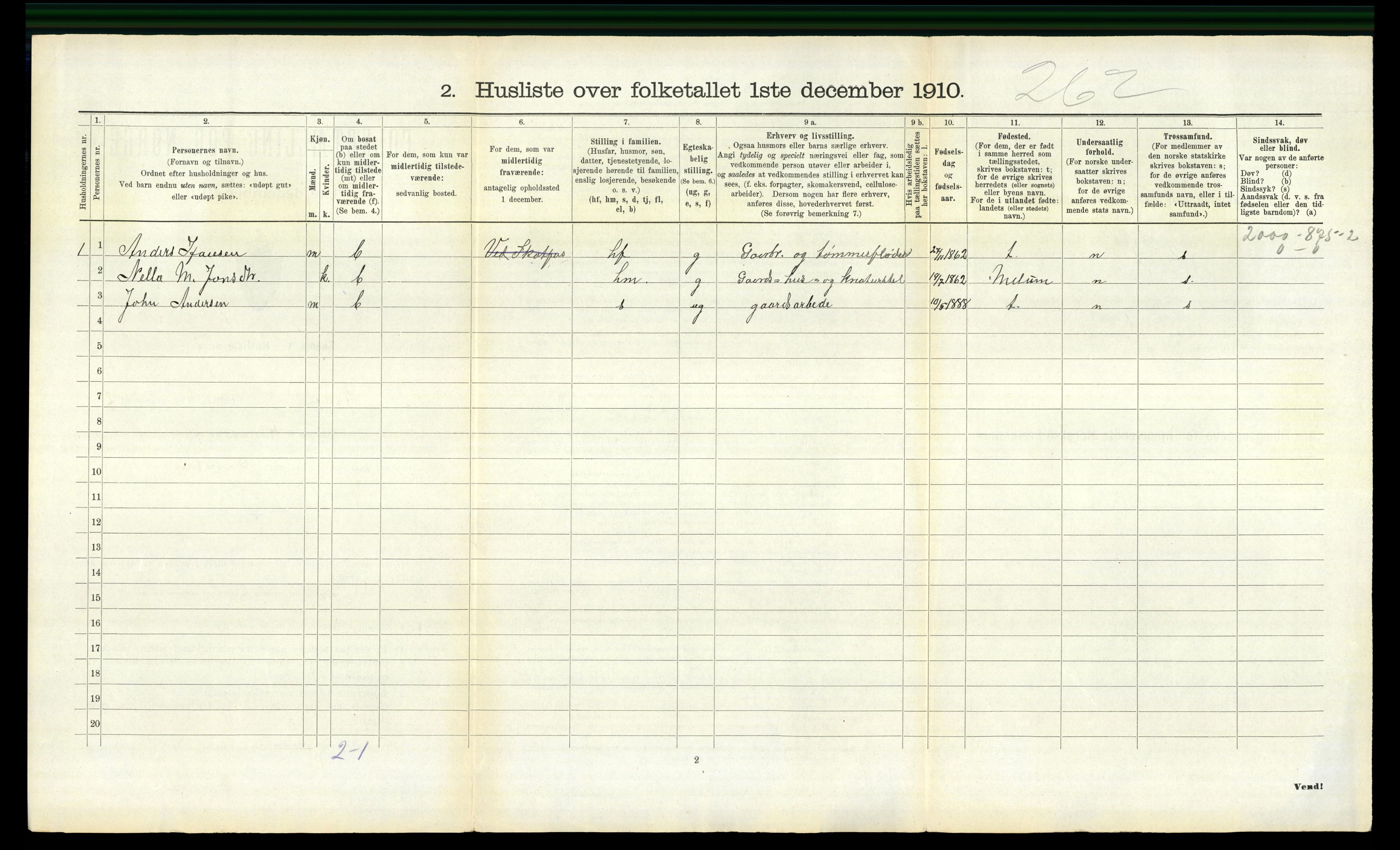 RA, 1910 census for Holla, 1910, p. 166