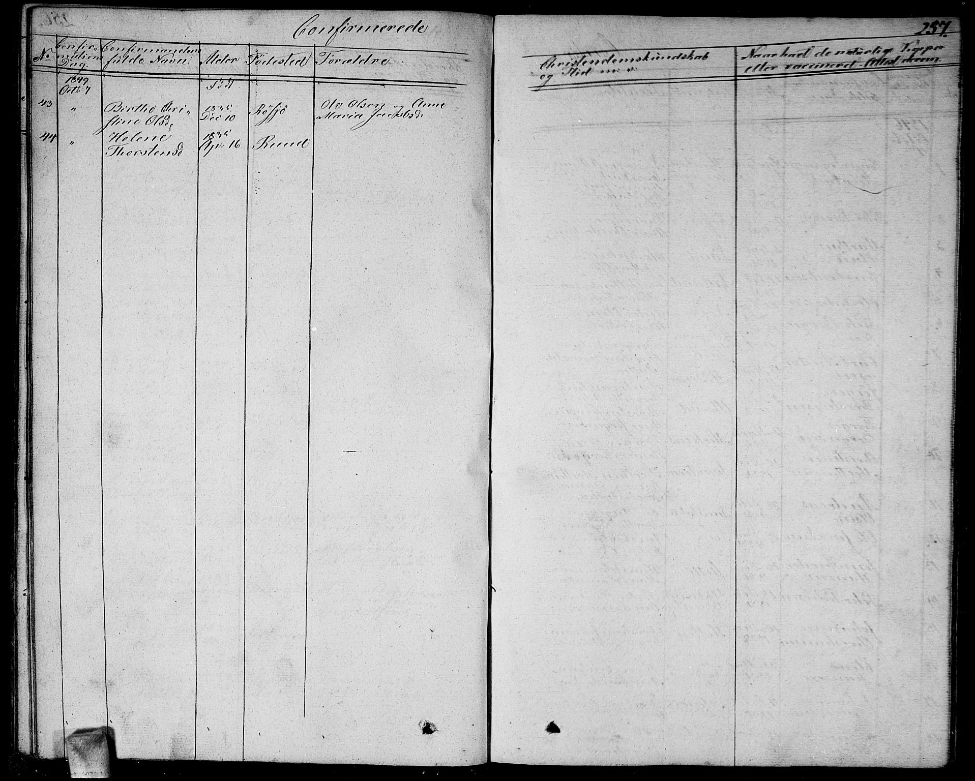 Enebakk prestekontor Kirkebøker, SAO/A-10171c/G/Ga/L0003: Parish register (copy) no. I 3, 1833-1849, p. 257
