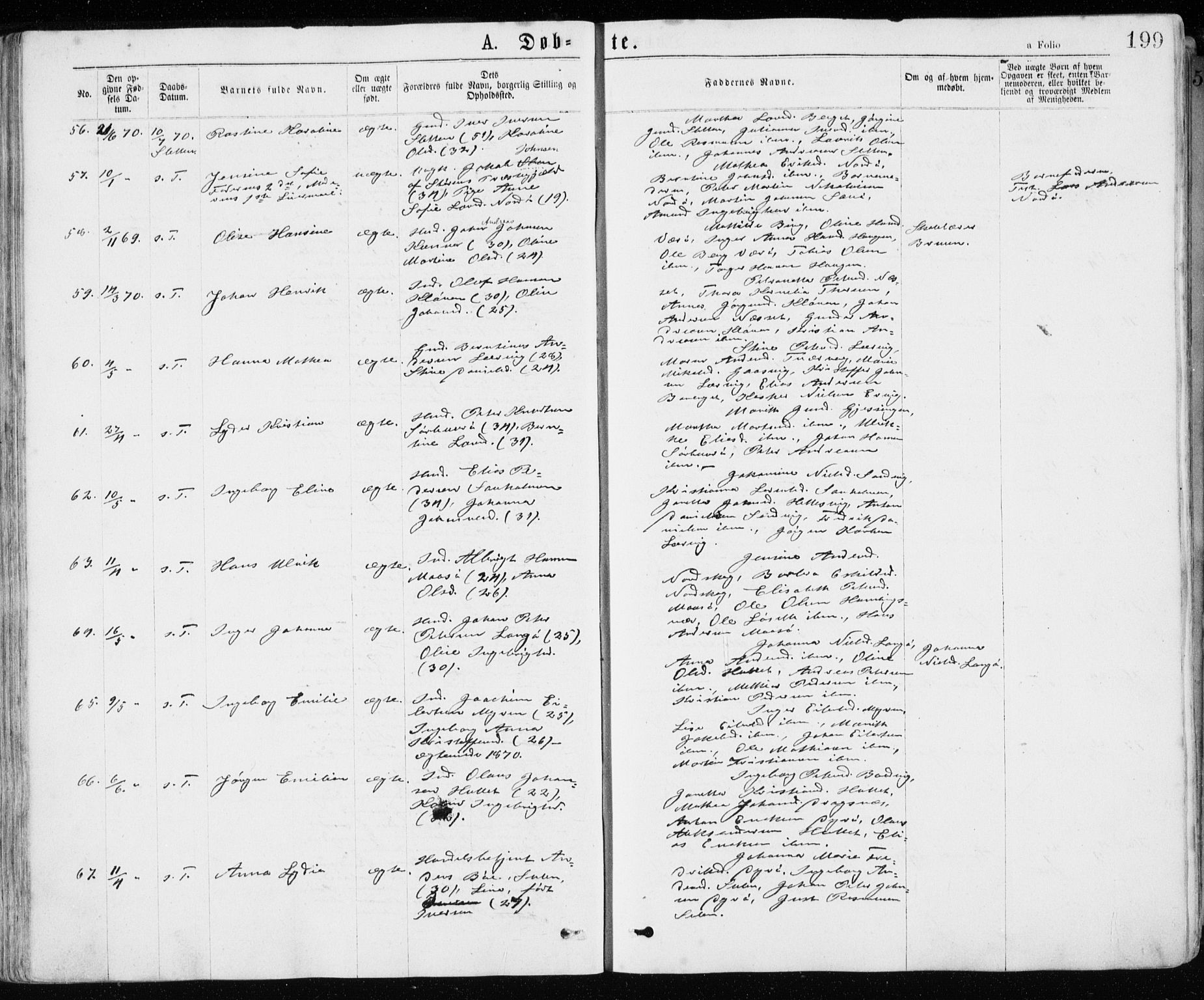 Ministerialprotokoller, klokkerbøker og fødselsregistre - Sør-Trøndelag, SAT/A-1456/640/L0576: Parish register (official) no. 640A01, 1846-1876, p. 199