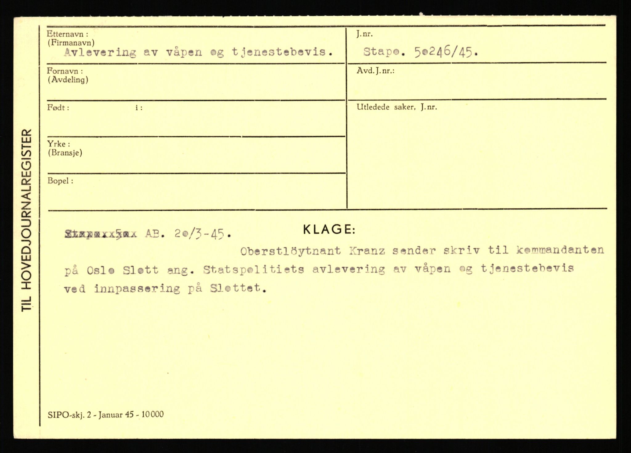 Statspolitiet - Hovedkontoret / Osloavdelingen, AV/RA-S-1329/C/Ca/L0002: Arneberg - Brand, 1943-1945, p. 816