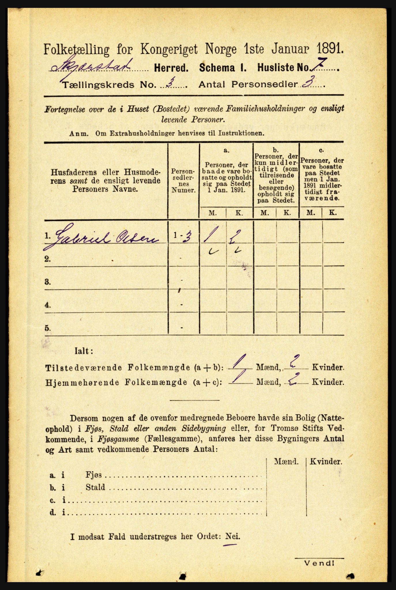 RA, 1891 census for 1842 Skjerstad, 1891, p. 696