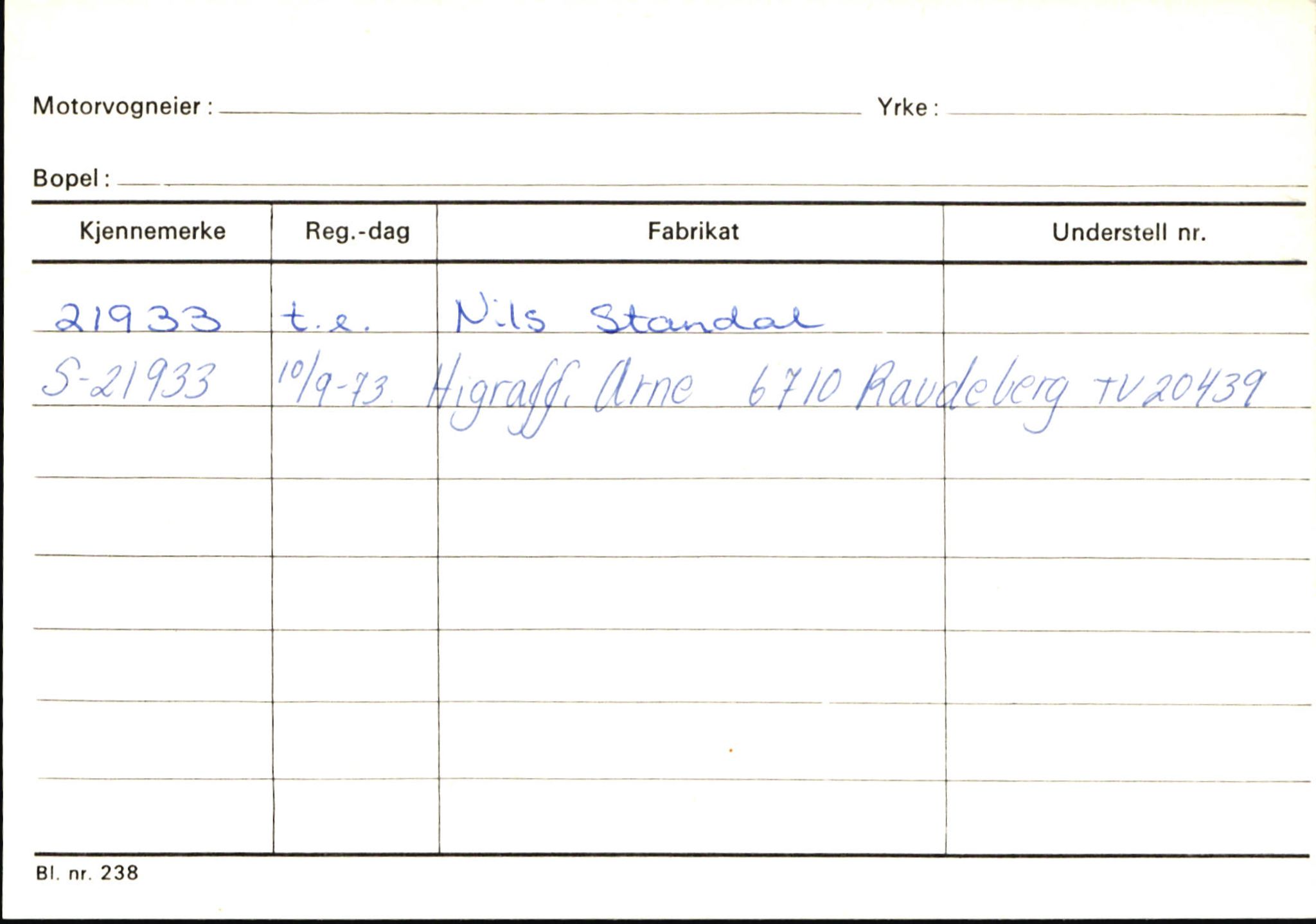 Statens vegvesen, Sogn og Fjordane vegkontor, SAB/A-5301/4/F/L0145: Registerkort Vågsøy S-Å. Årdal I-P, 1945-1975, p. 261