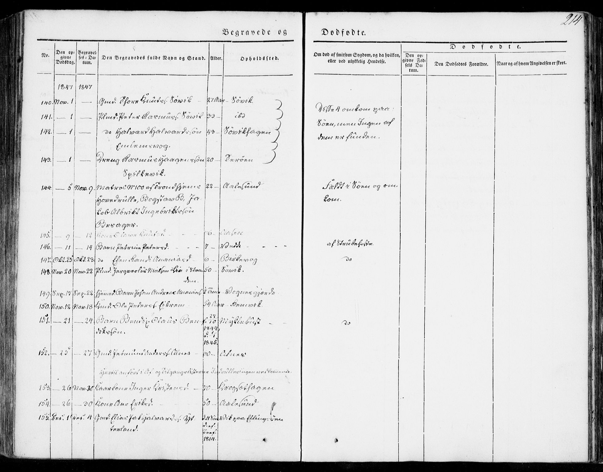 Ministerialprotokoller, klokkerbøker og fødselsregistre - Møre og Romsdal, AV/SAT-A-1454/528/L0396: Parish register (official) no. 528A07, 1839-1847, p. 214