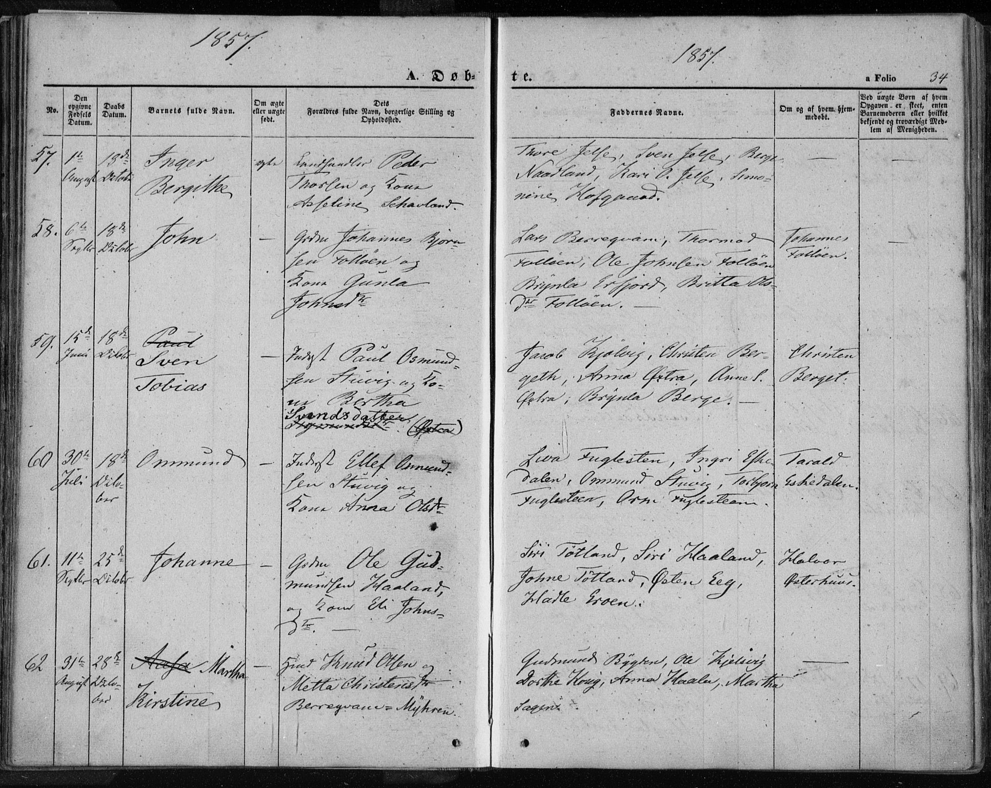 Jelsa sokneprestkontor, AV/SAST-A-101842/01/IV: Parish register (official) no. A 7, 1854-1866, p. 34