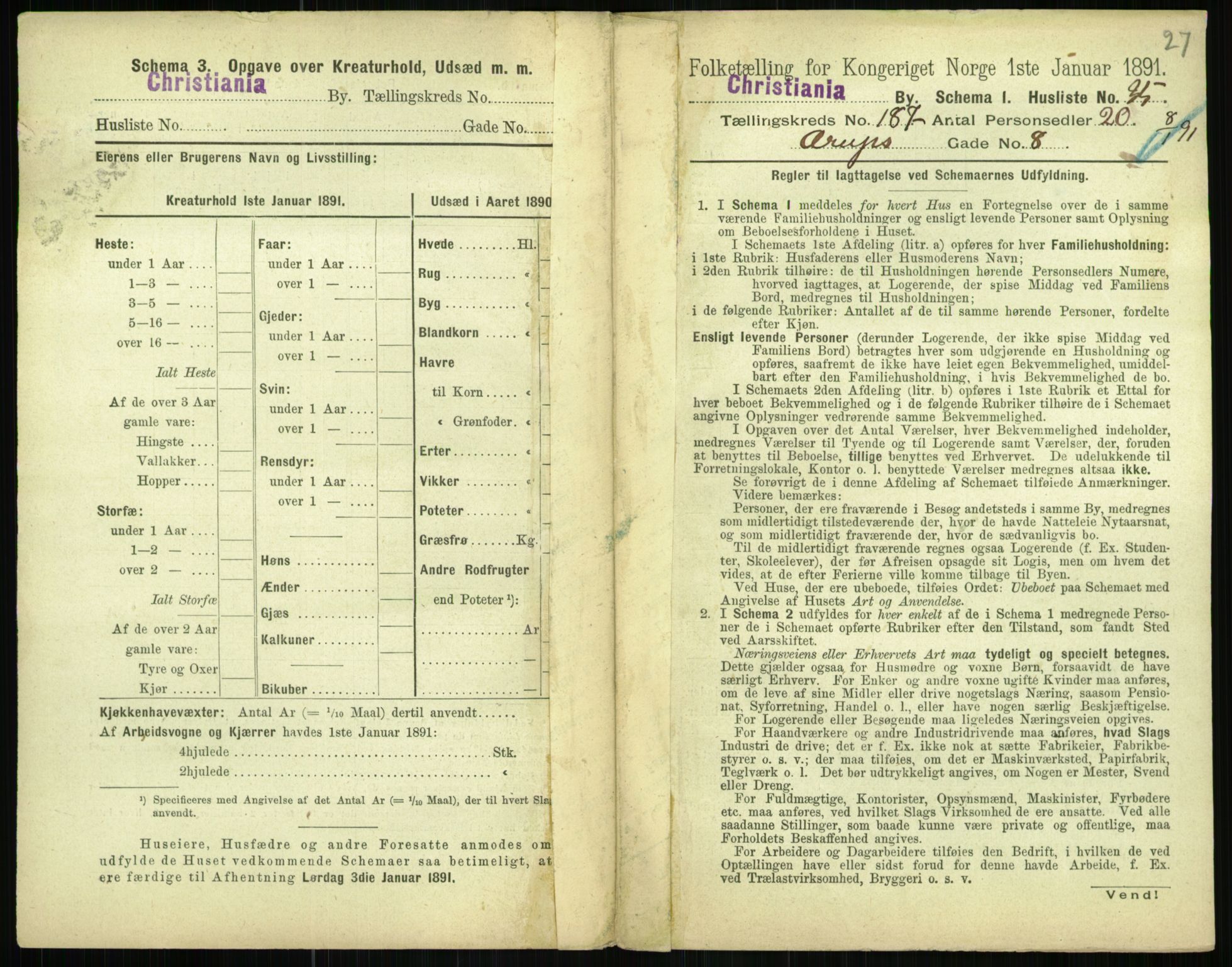 RA, 1891 census for 0301 Kristiania, 1891, p. 111976