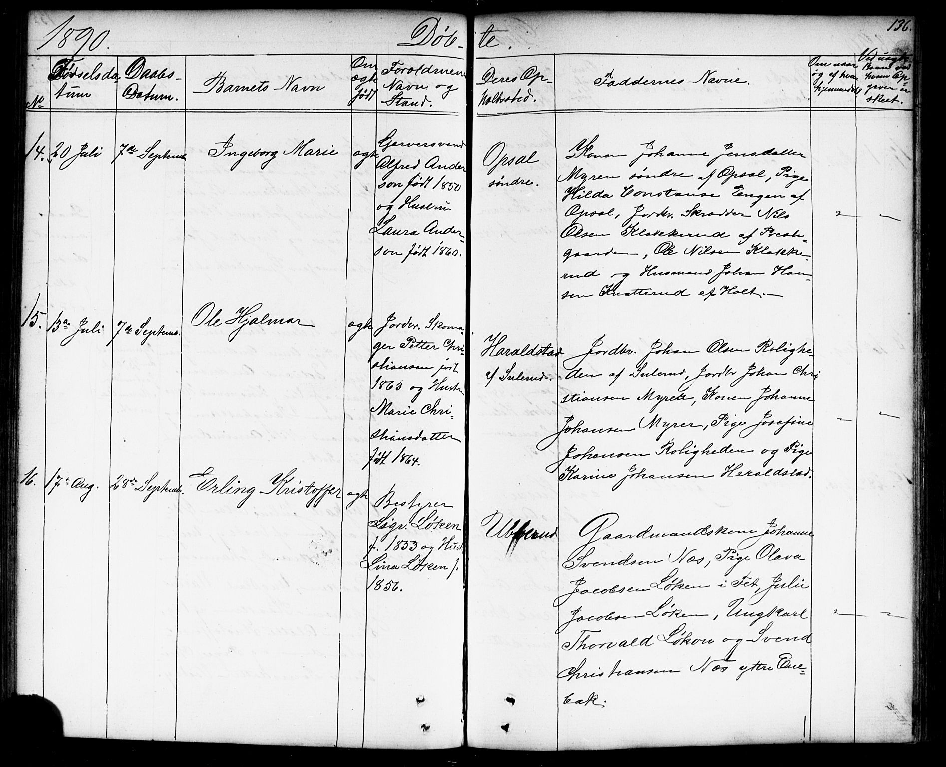 Enebakk prestekontor Kirkebøker, AV/SAO-A-10171c/G/Gb/L0001: Parish register (copy) no. II 1, 1859-1890, p. 136