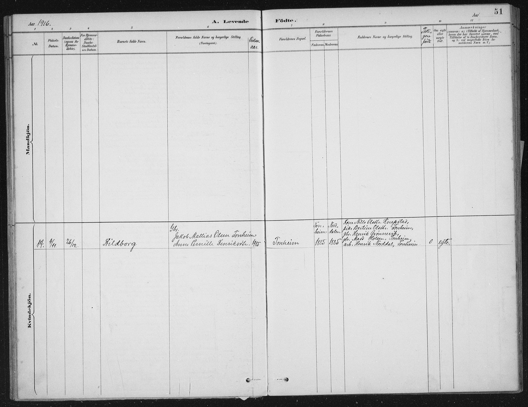 Kinn sokneprestembete, AV/SAB-A-80801/H/Haa/Haae/L0001: Parish register (official) no. E 1, 1890-1916, p. 51