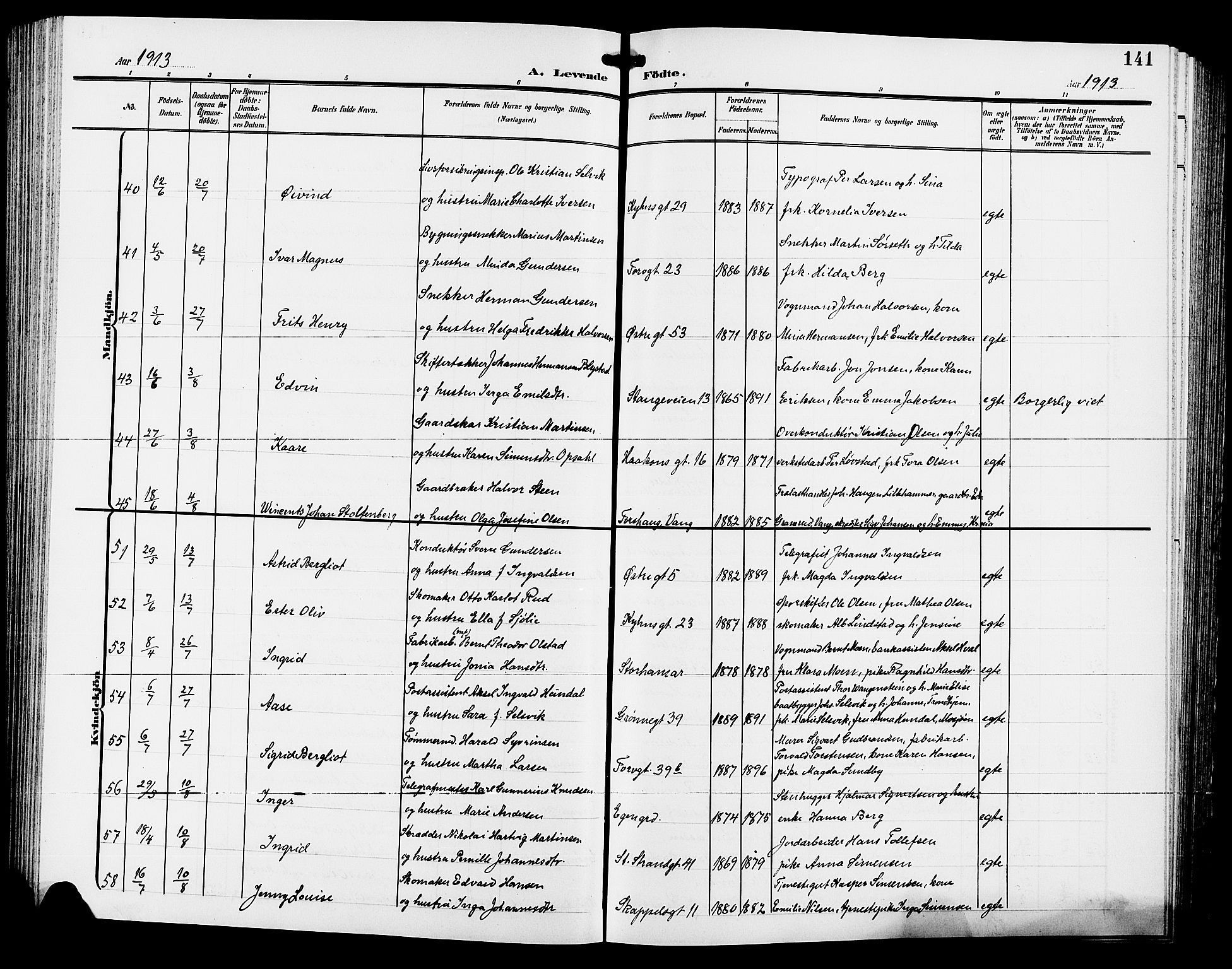 Hamar prestekontor, AV/SAH-DOMPH-002/H/Ha/Hab/L0001: Parish register (copy) no. 1, 1899-1914, p. 141