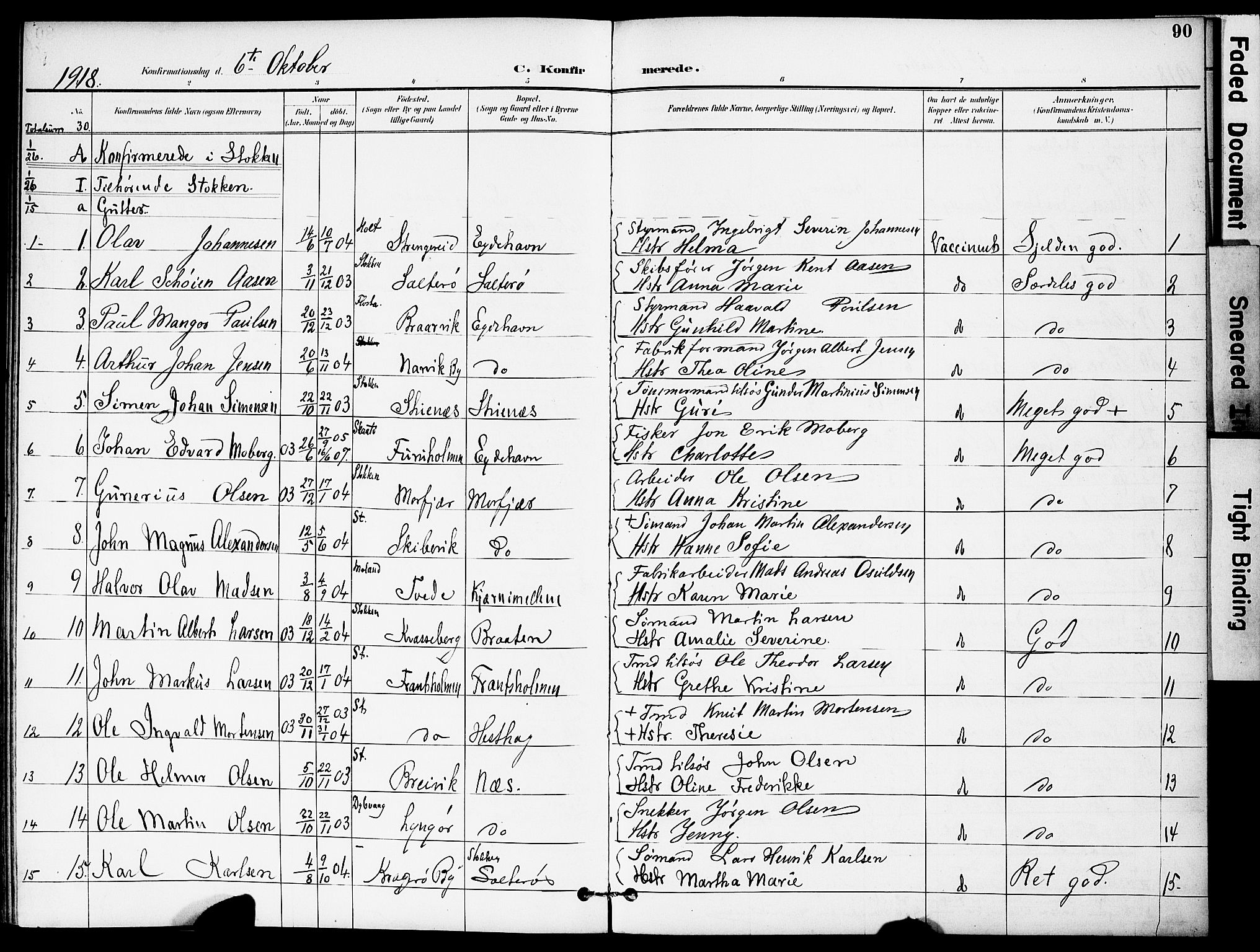 Austre Moland sokneprestkontor, AV/SAK-1111-0001/F/Fa/Fab/L0002: Parish register (official) no. A 2, 1894-1919, p. 90