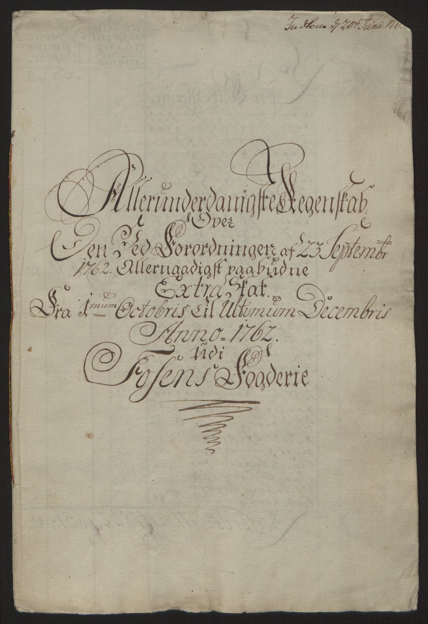 Rentekammeret inntil 1814, Reviderte regnskaper, Fogderegnskap, RA/EA-4092/R57/L3930: Ekstraskatten Fosen, 1762-1763, p. 5