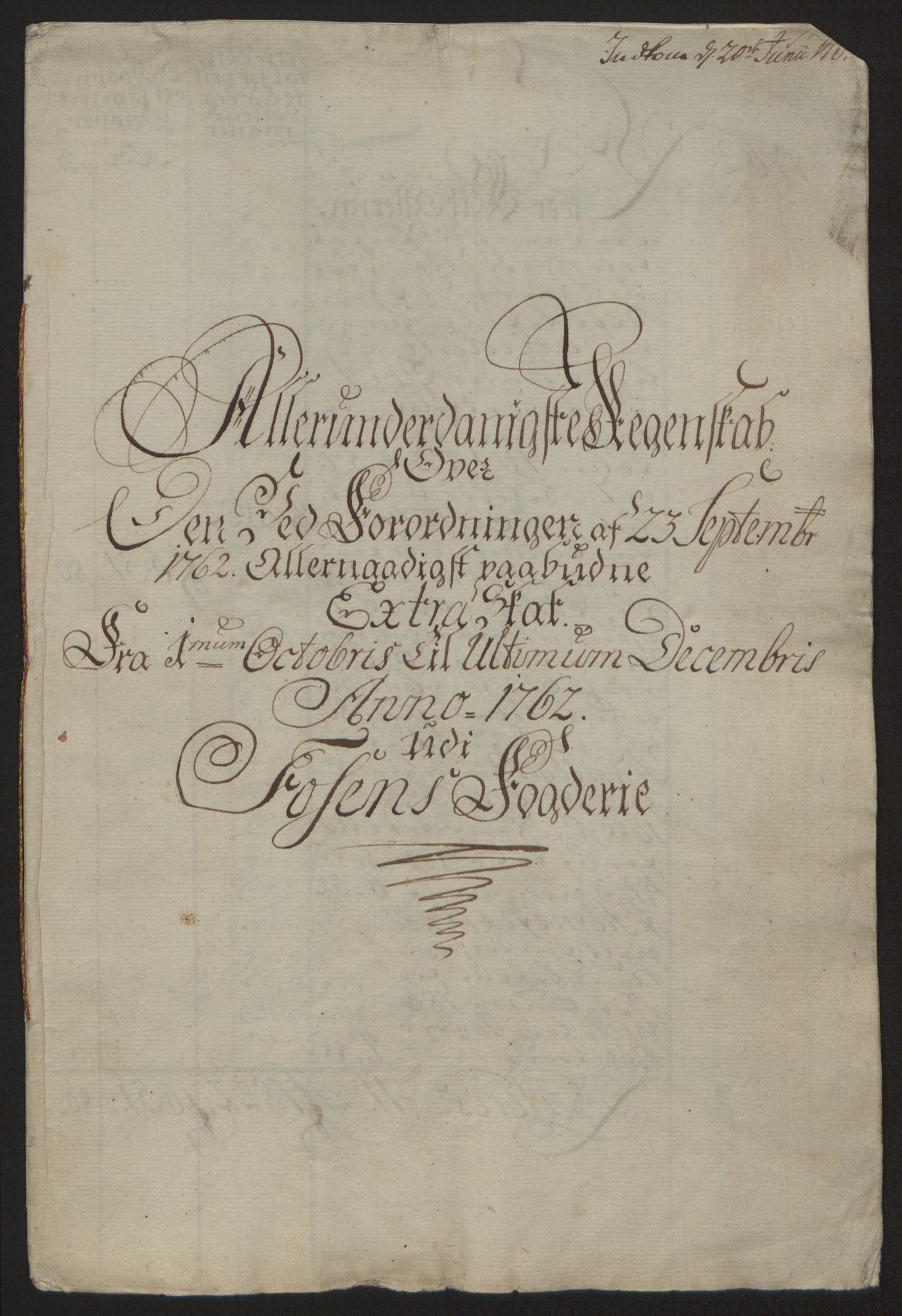 Rentekammeret inntil 1814, Reviderte regnskaper, Fogderegnskap, AV/RA-EA-4092/R57/L3930: Ekstraskatten Fosen, 1762-1763, p. 5