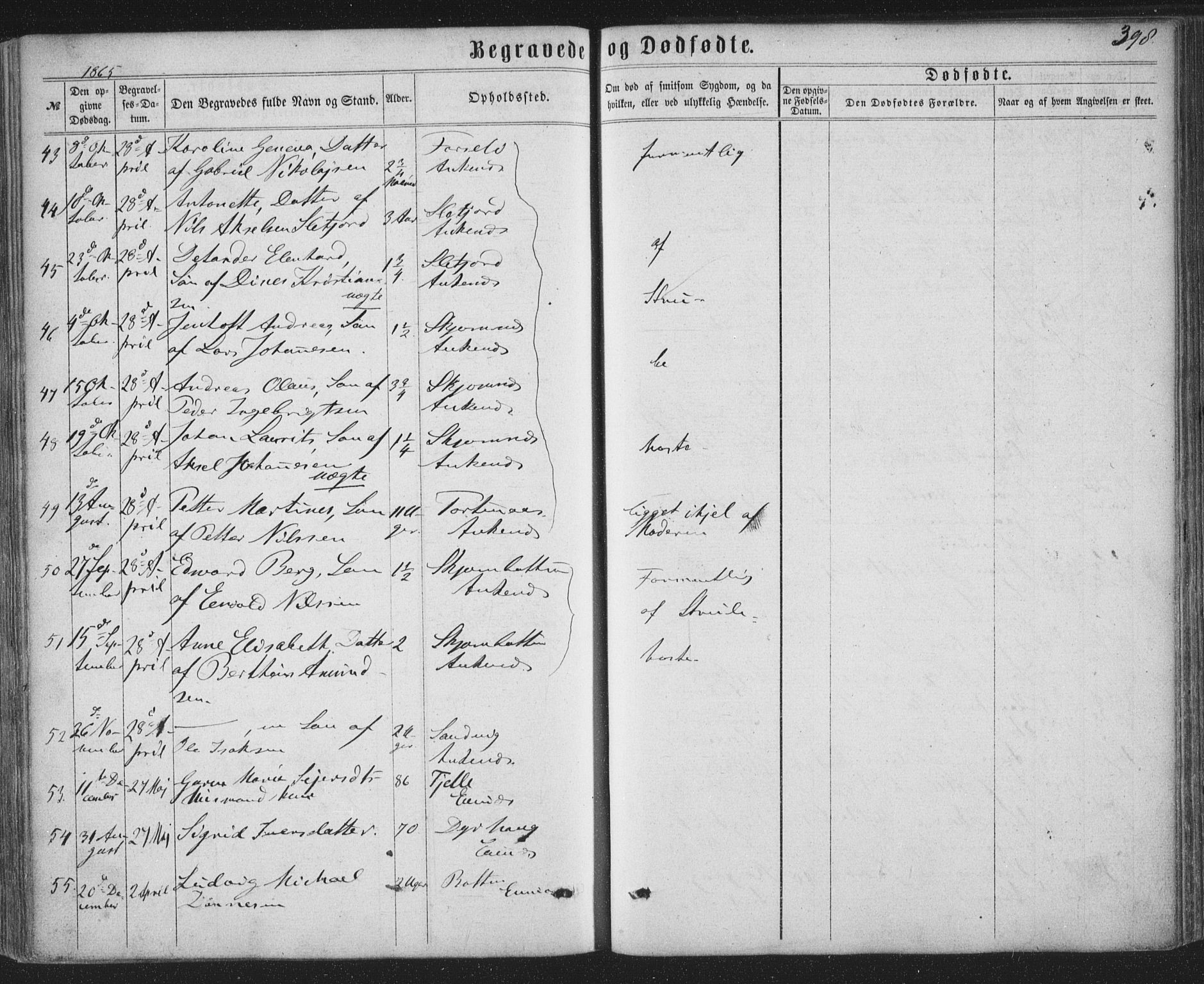 Ministerialprotokoller, klokkerbøker og fødselsregistre - Nordland, AV/SAT-A-1459/863/L0896: Parish register (official) no. 863A08, 1861-1871, p. 398