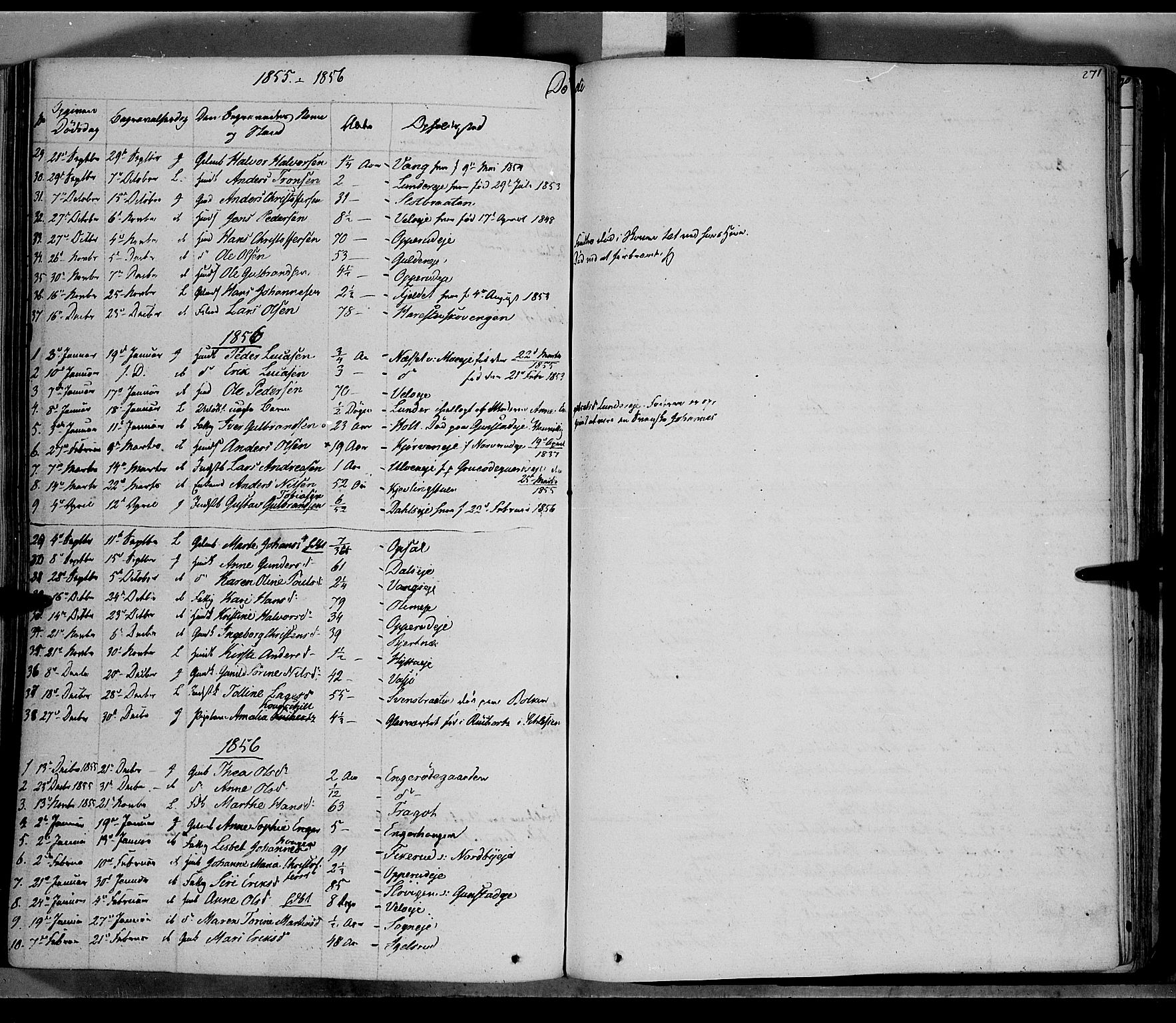 Jevnaker prestekontor, SAH/PREST-116/H/Ha/Haa/L0006: Parish register (official) no. 6, 1837-1857, p. 271