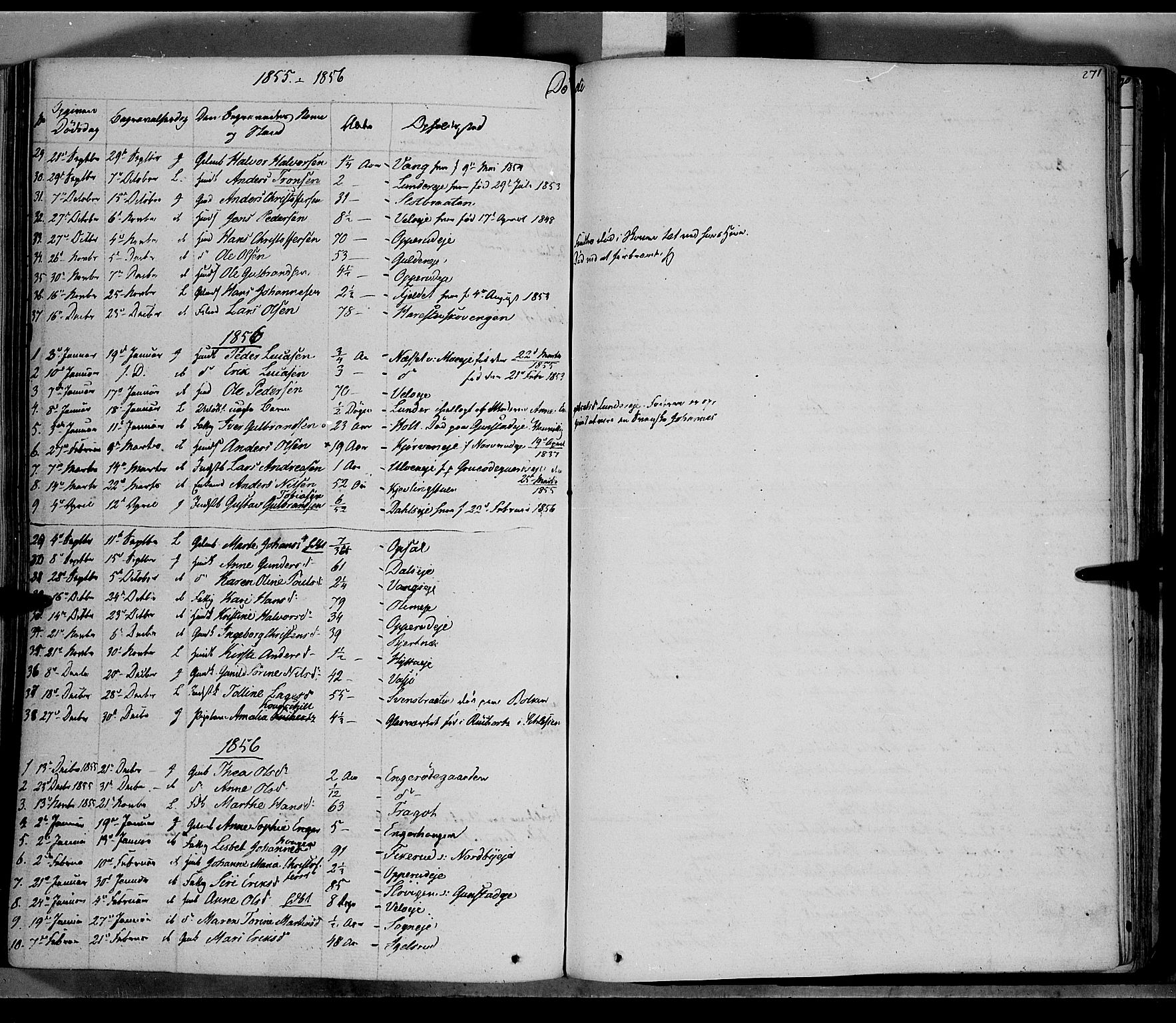 Jevnaker prestekontor, AV/SAH-PREST-116/H/Ha/Haa/L0006: Parish register (official) no. 6, 1837-1857, p. 271
