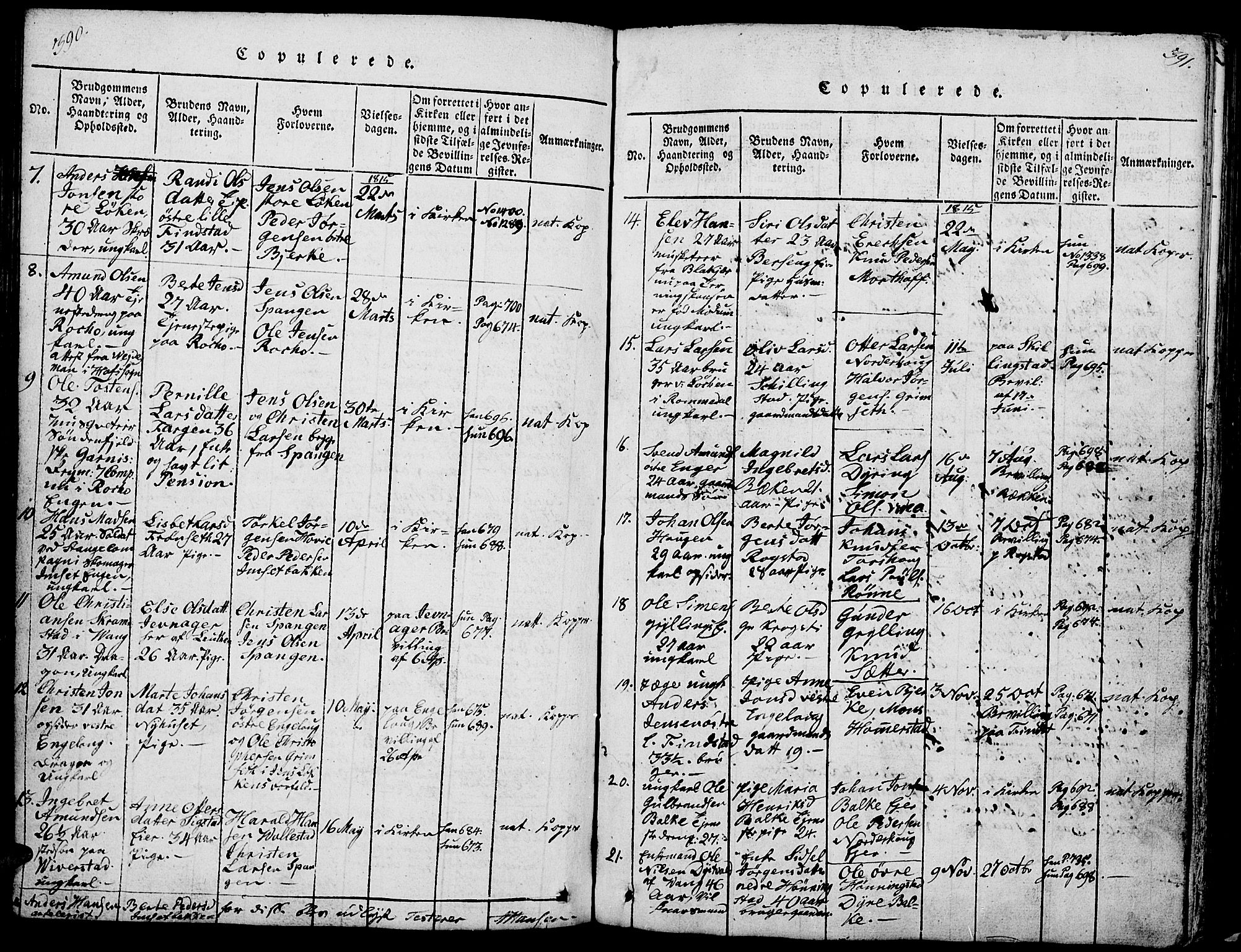 Løten prestekontor, AV/SAH-PREST-022/L/La/L0001: Parish register (copy) no. 1, 1812-1832, p. 390-391