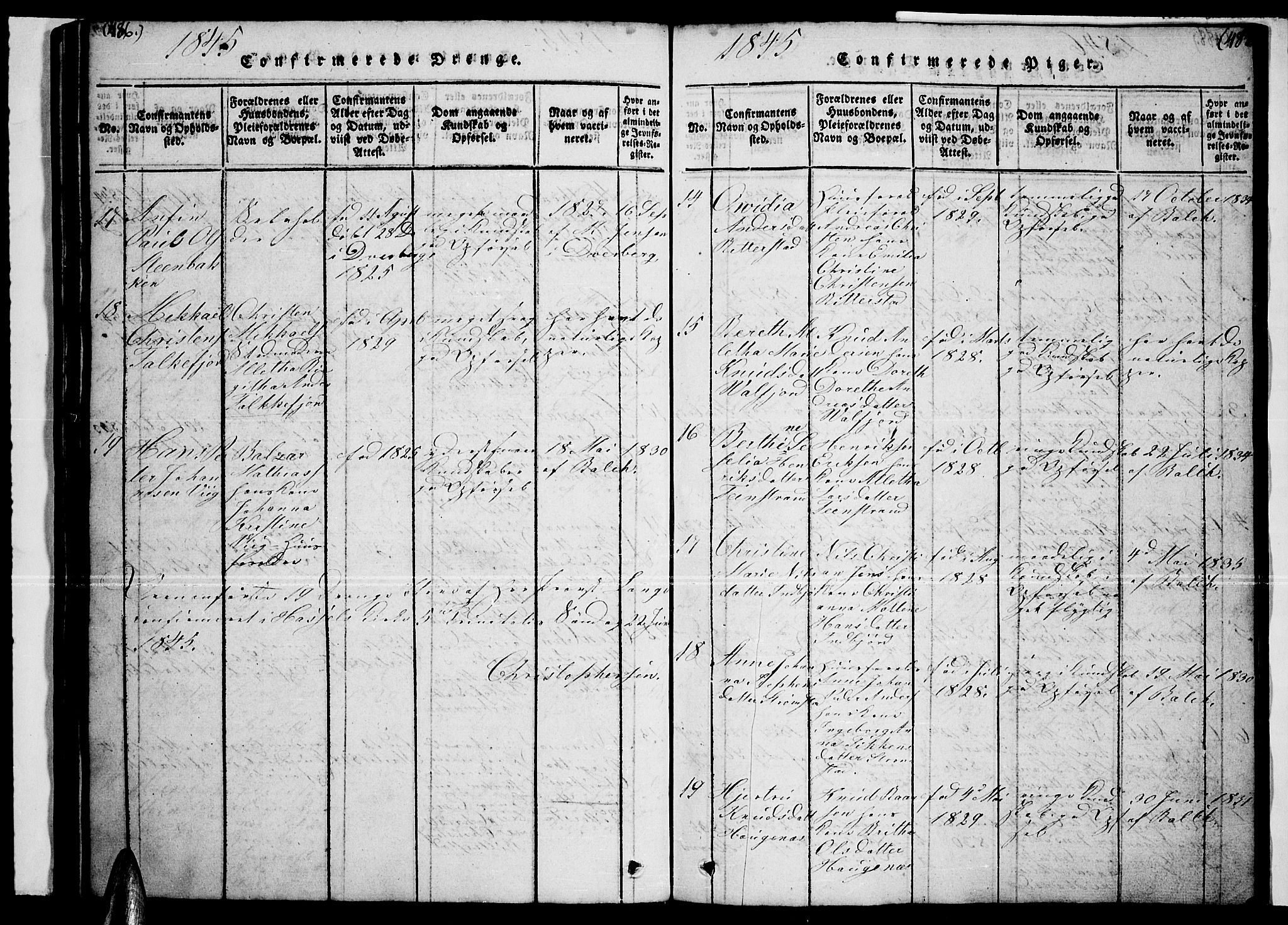 Ministerialprotokoller, klokkerbøker og fødselsregistre - Nordland, AV/SAT-A-1459/888/L1263: Parish register (copy) no. 888C02 /1, 1820-1850, p. 486-487