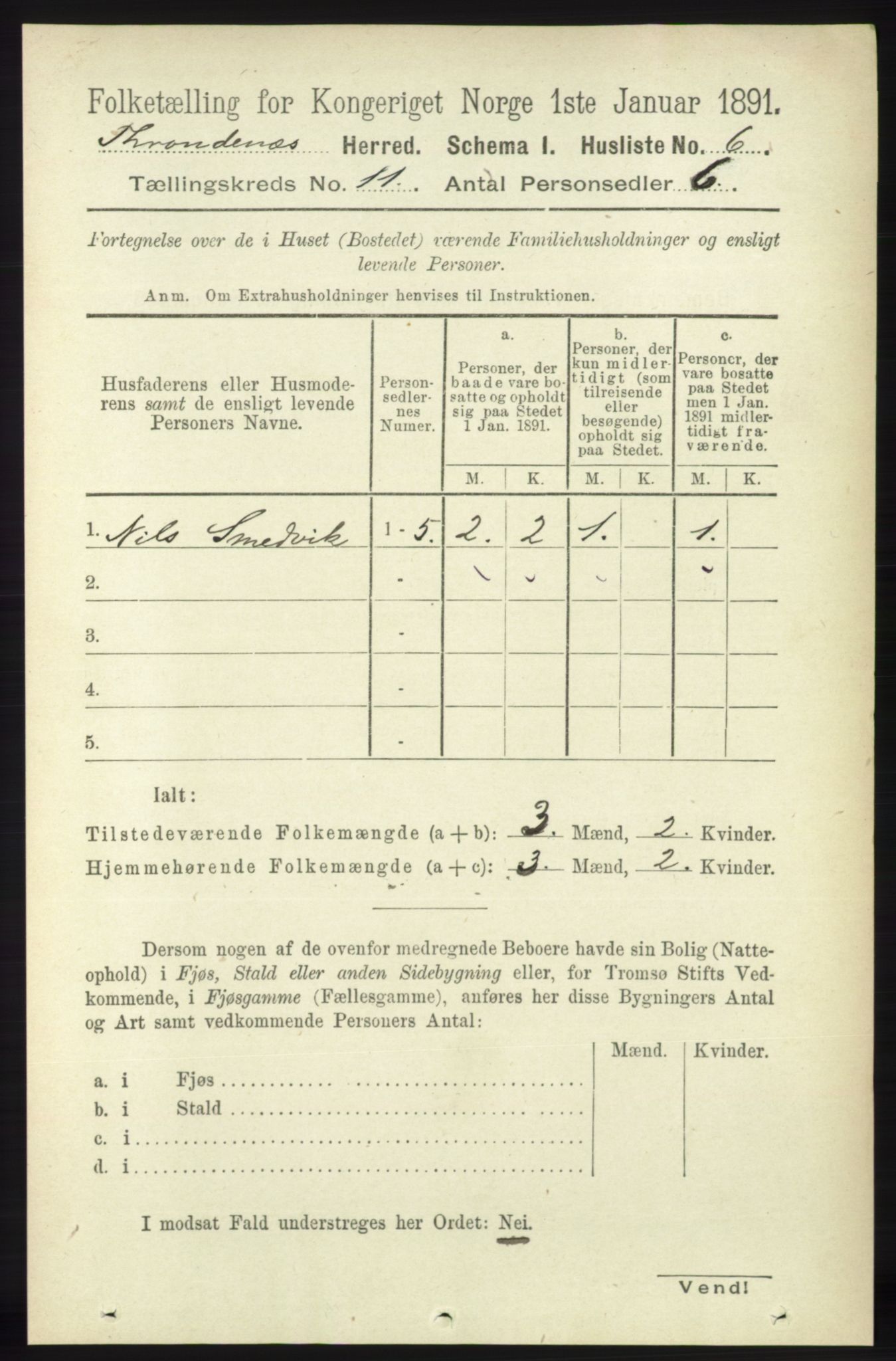 RA, 1891 census for 1914 Trondenes, 1891, p. 7928