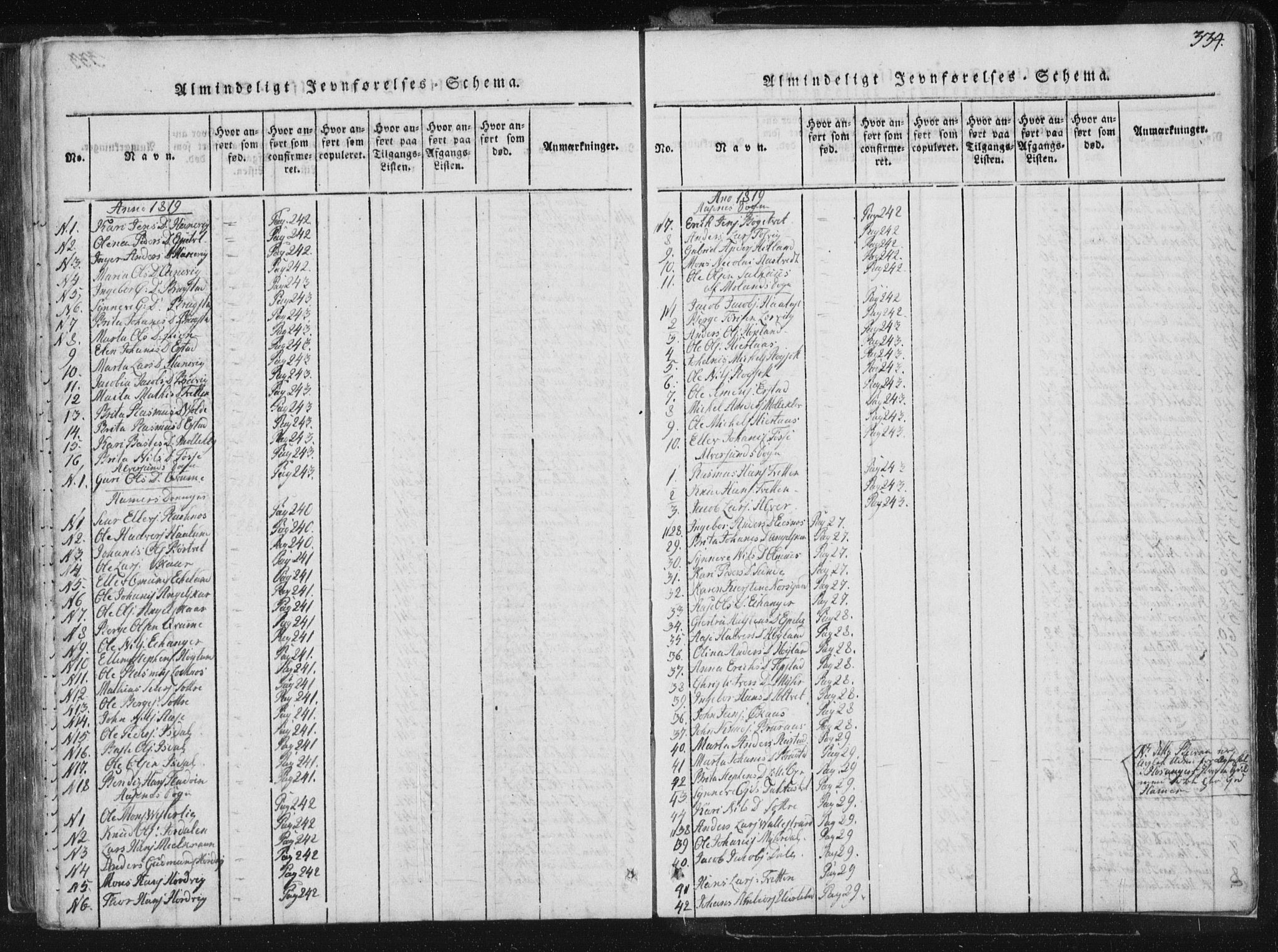 Hamre sokneprestembete, SAB/A-75501/H/Ha/Haa/Haaa/L0010: Parish register (official) no. A 10, 1816-1826, p. 334