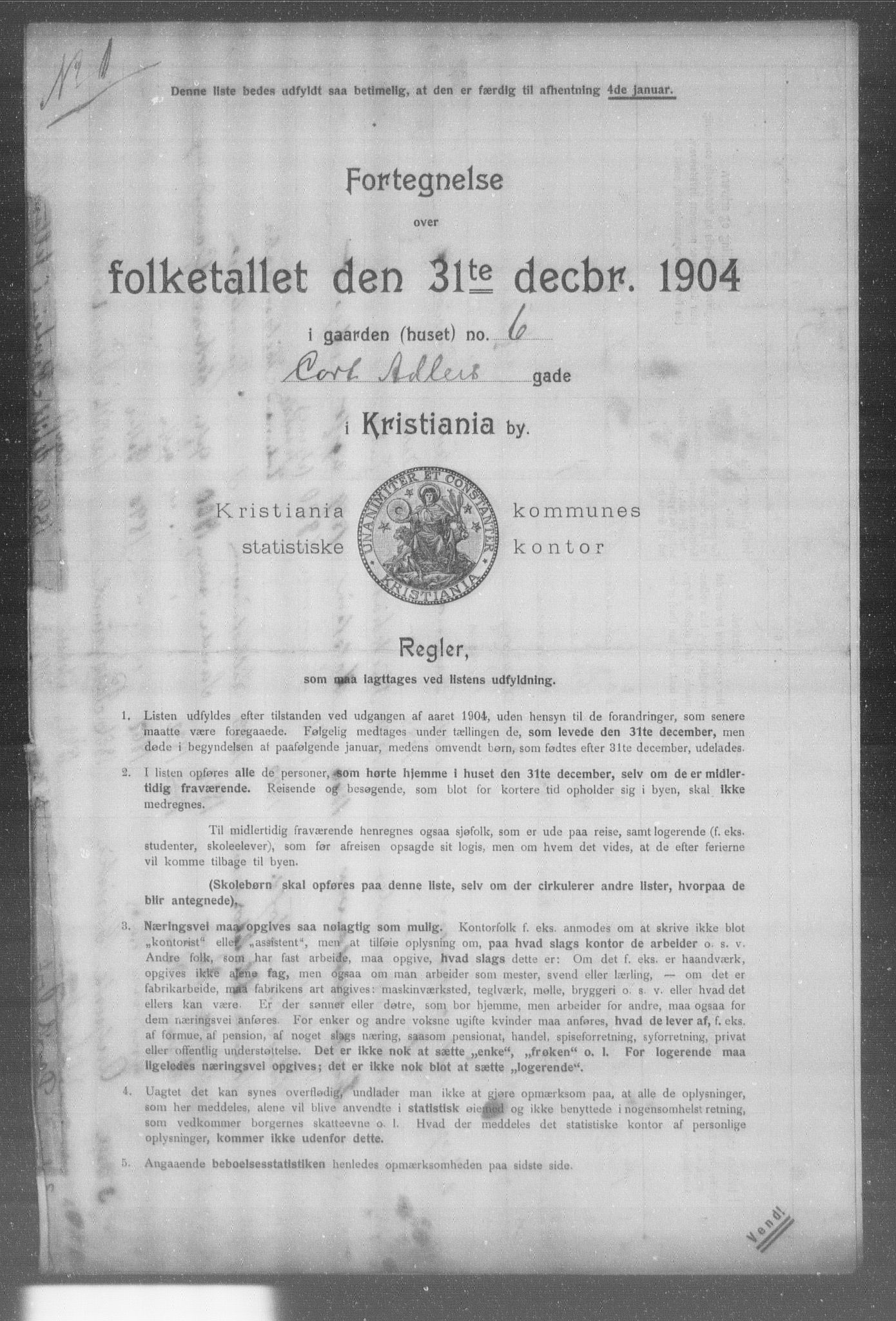 OBA, Municipal Census 1904 for Kristiania, 1904, p. 2759