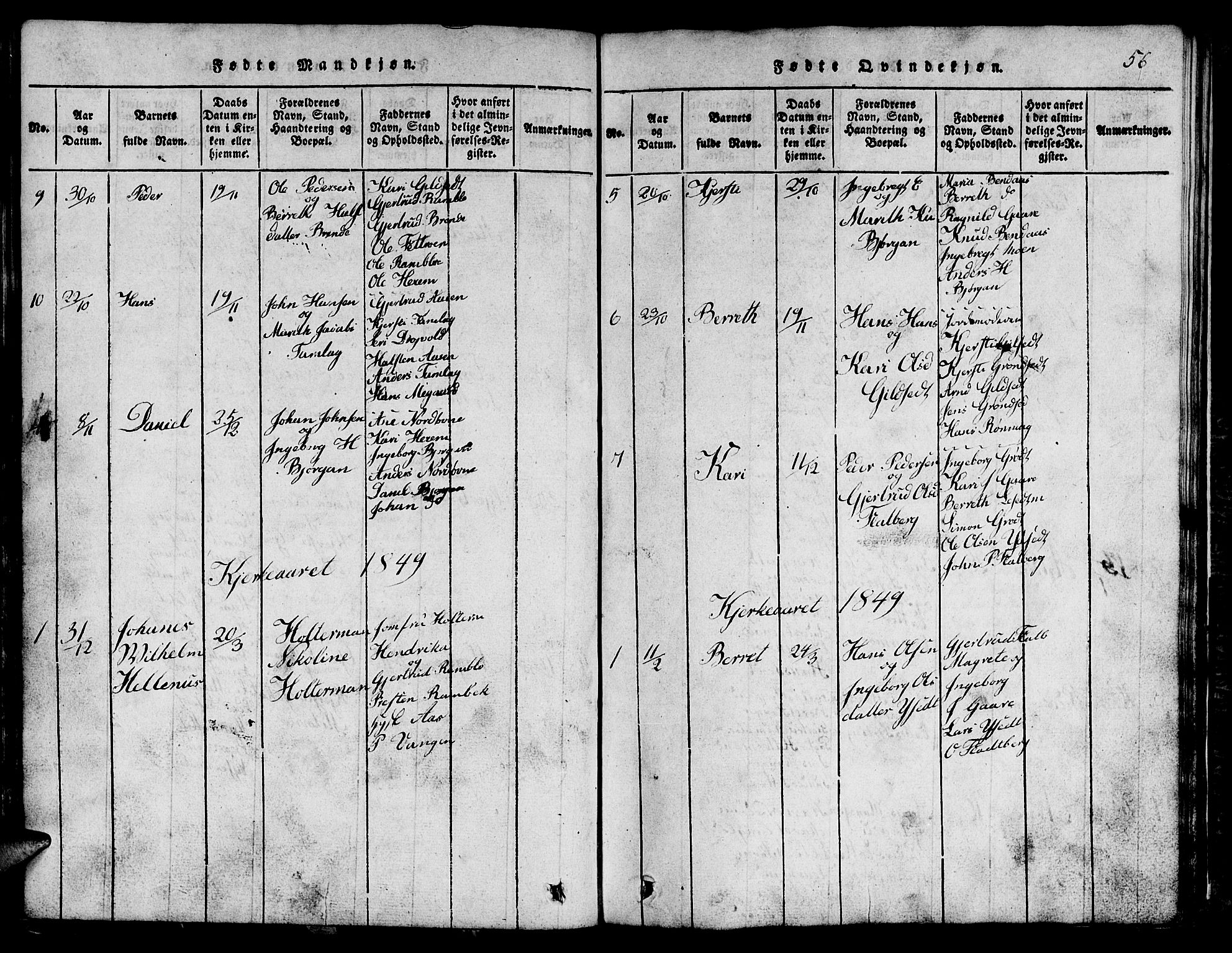 Ministerialprotokoller, klokkerbøker og fødselsregistre - Sør-Trøndelag, SAT/A-1456/685/L0976: Parish register (copy) no. 685C01, 1817-1878, p. 56