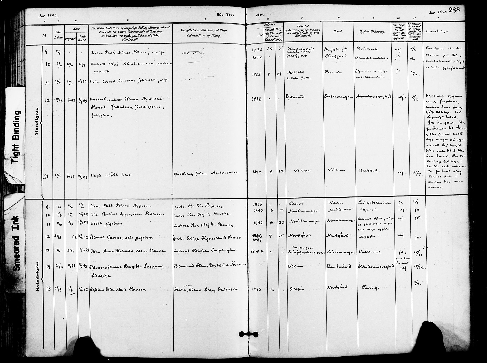 Karlsøy sokneprestembete, AV/SATØ-S-1299/H/Ha/Haa/L0007kirke: Parish register (official) no. 7, 1891-1902, p. 288