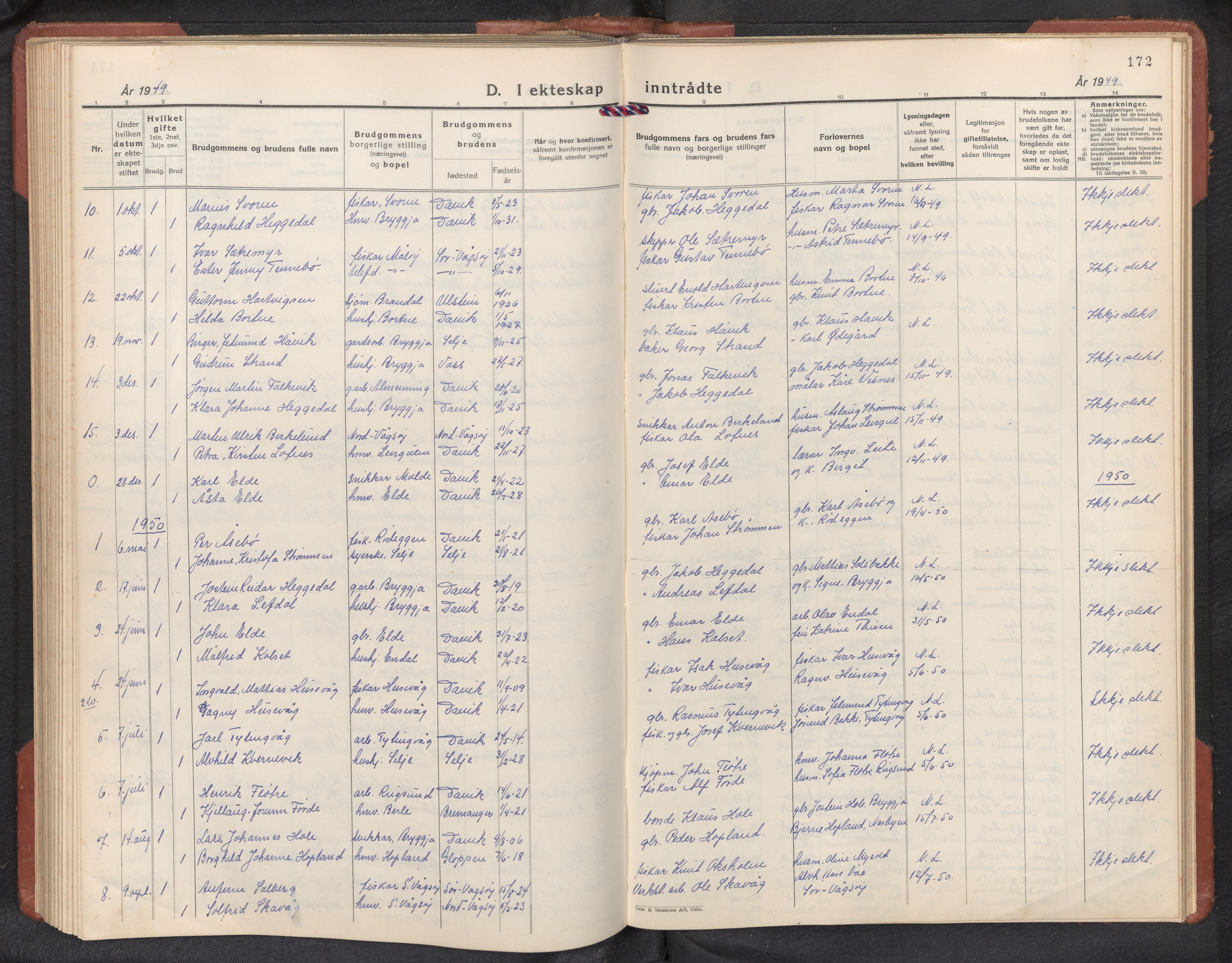 Davik sokneprestembete, AV/SAB-A-79701/H/Hab/Habc/L0004: Parish register (copy) no. C 4, 1930-1952, p. 171b-172a