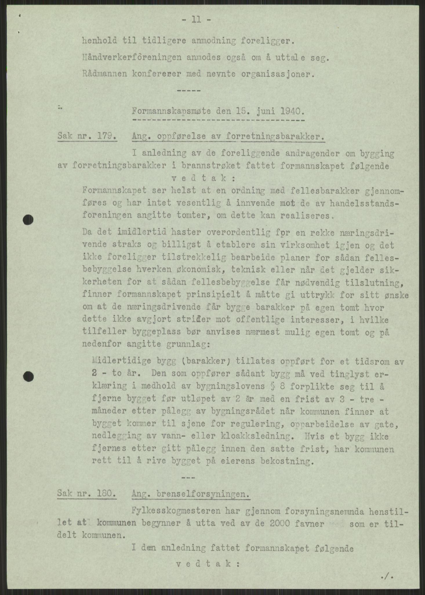 Forsvaret, Forsvarets krigshistoriske avdeling, AV/RA-RAFA-2017/Y/Ya/L0015: II-C-11-31 - Fylkesmenn.  Rapporter om krigsbegivenhetene 1940., 1940, p. 727