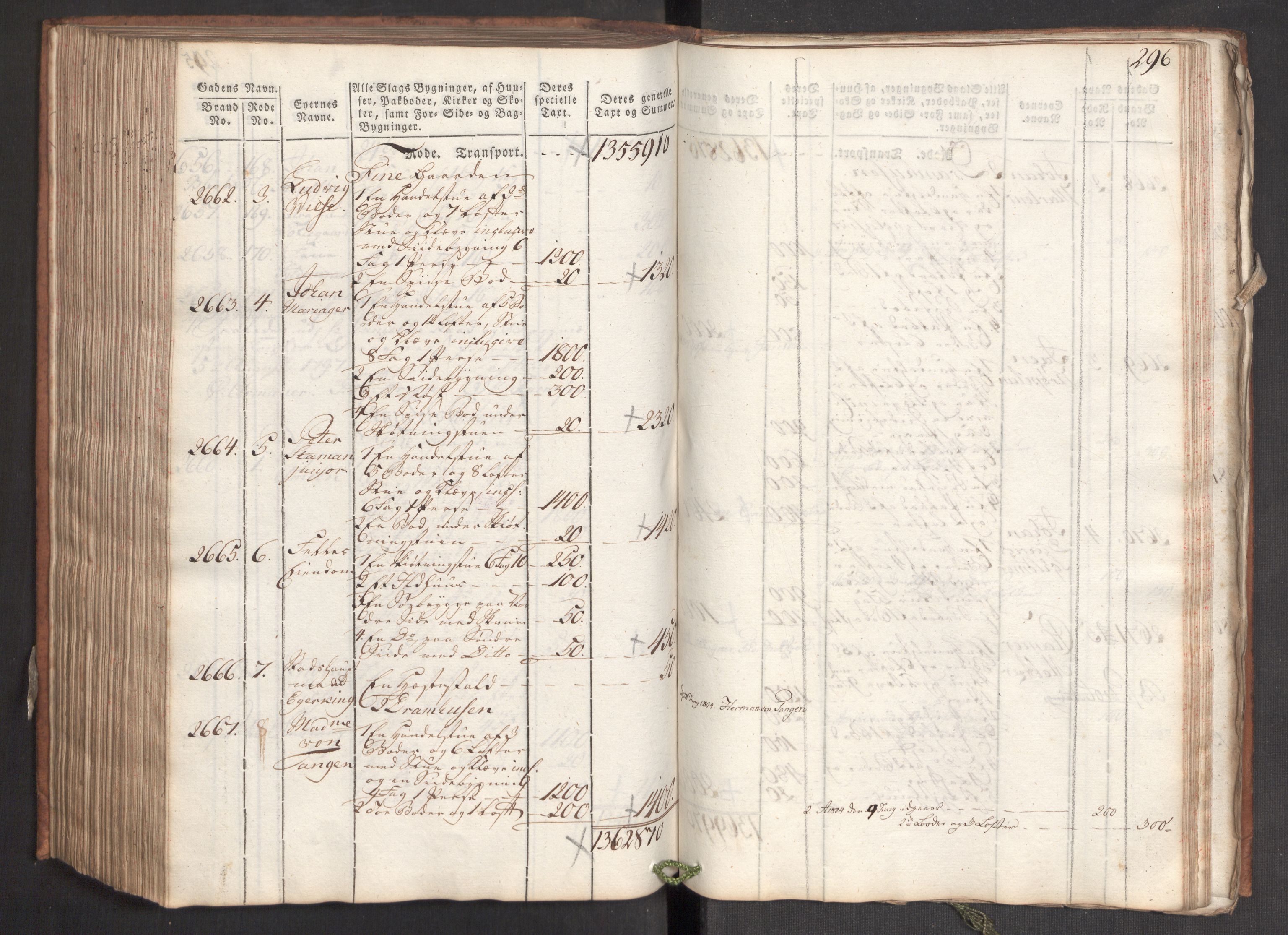 Kommersekollegiet, Brannforsikringskontoret 1767-1814, RA/EA-5458/F/Fa/L0006/0001: Bergen / Branntakstprotokoll, 1797, p. 296