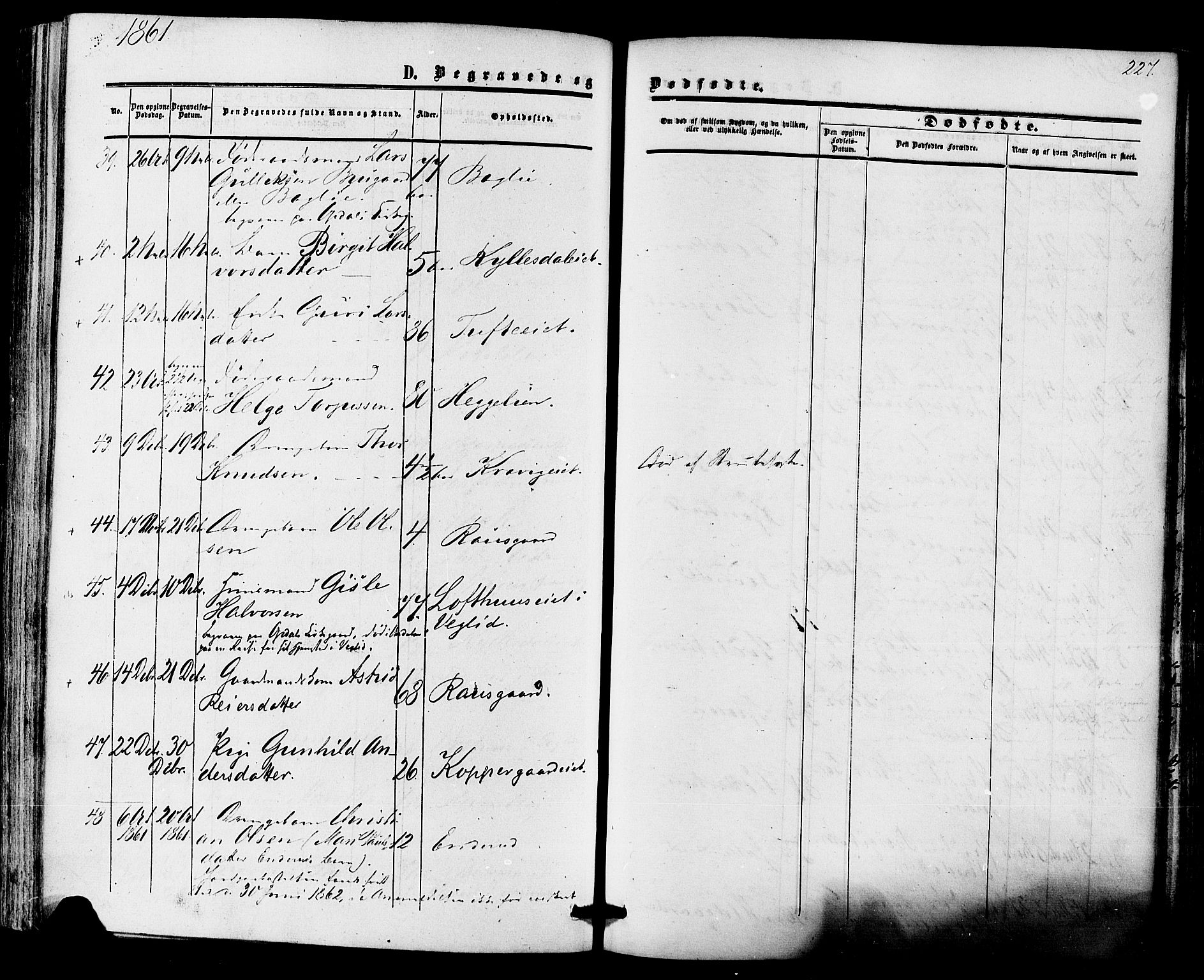 Nore kirkebøker, AV/SAKO-A-238/F/Fa/L0003: Parish register (official) no. I 3, 1858-1866, p. 227