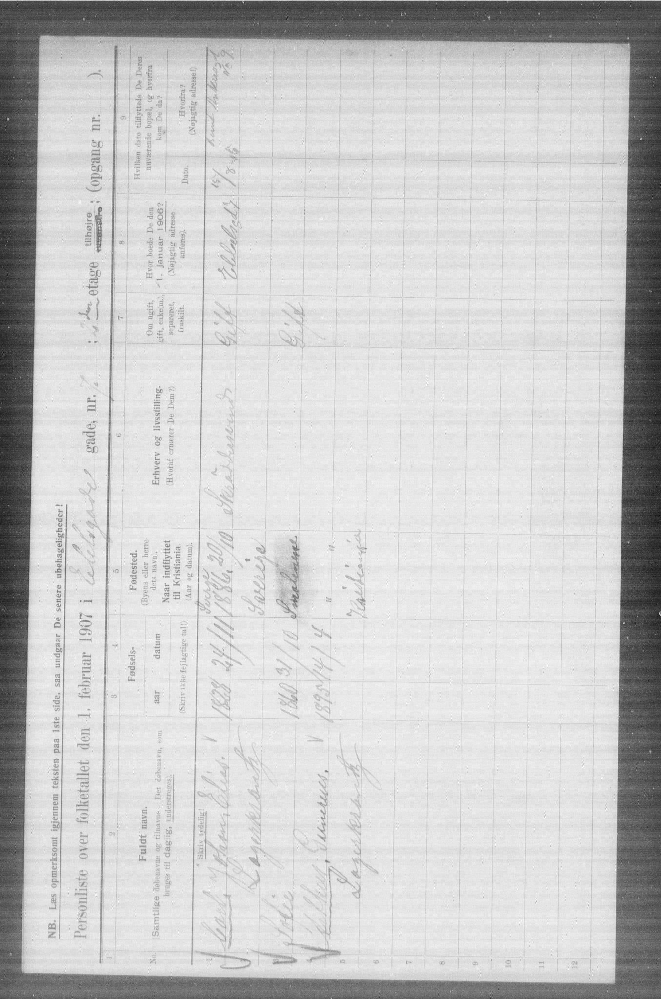 OBA, Municipal Census 1907 for Kristiania, 1907, p. 9255