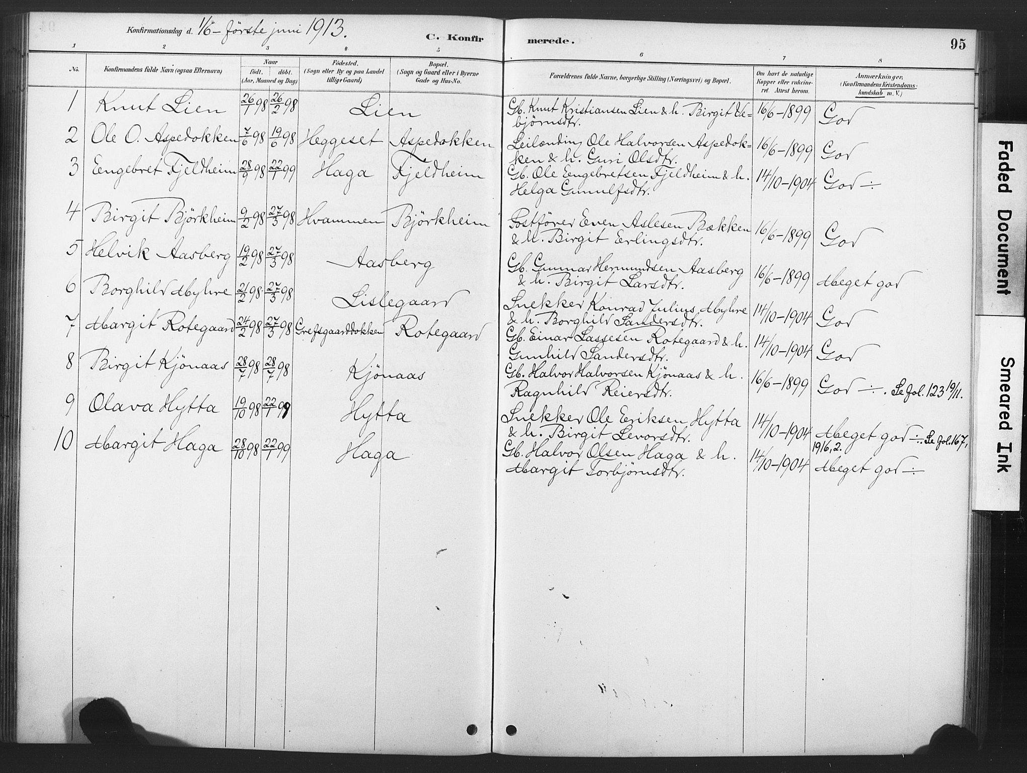Nore kirkebøker, SAKO/A-238/F/Fd/L0001: Parish register (official) no. IV 1, 1878-1918, p. 95