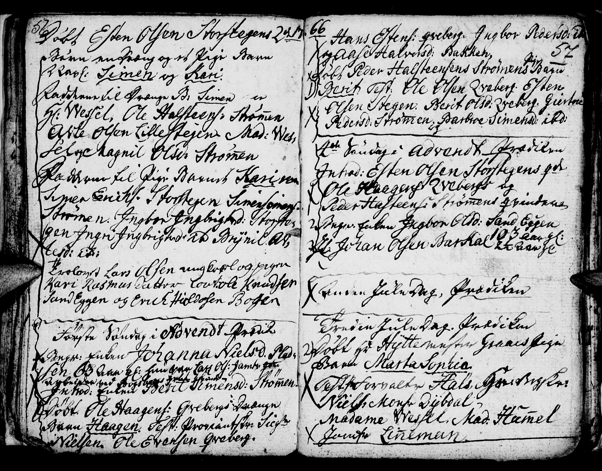 Tynset prestekontor, SAH/PREST-058/H/Ha/Haa/L0007: Parish register (official) no. 7, 1764-1769, p. 56-57