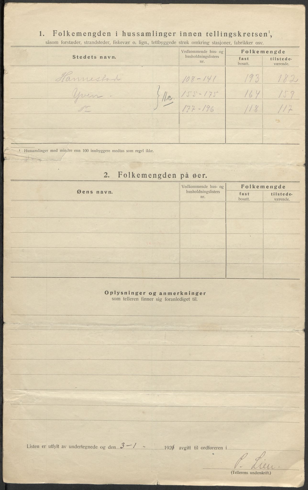 SAO, 1920 census for Tune, 1920, p. 50