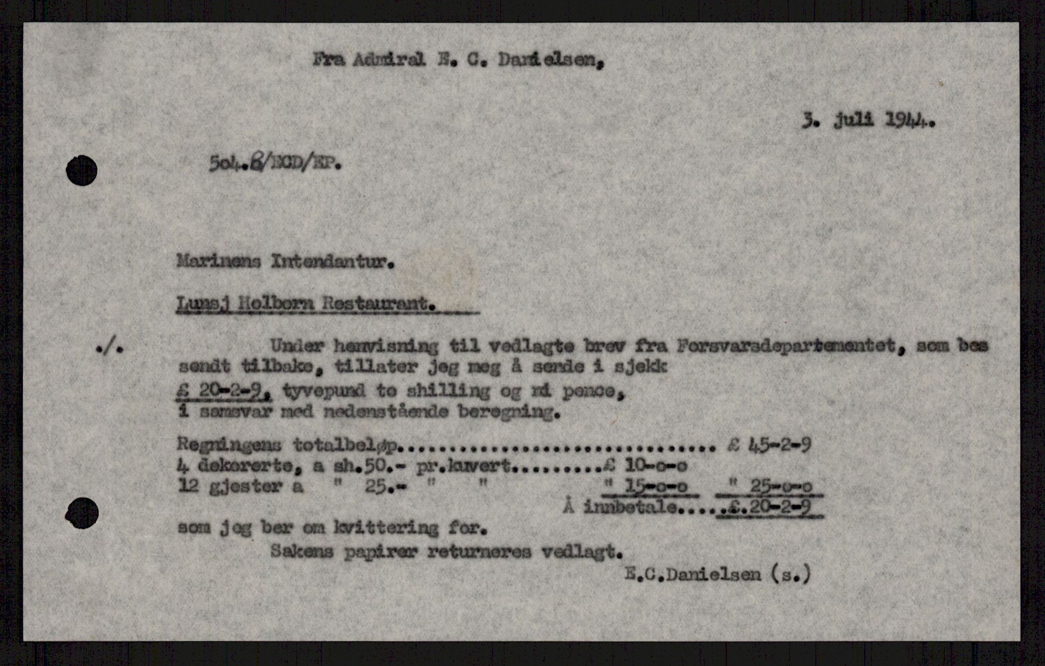 Forsvaret, Sjøforsvarets overkommando, AV/RA-RAFA-2035/D/Dc/L0305: --, 1940-1946, p. 29