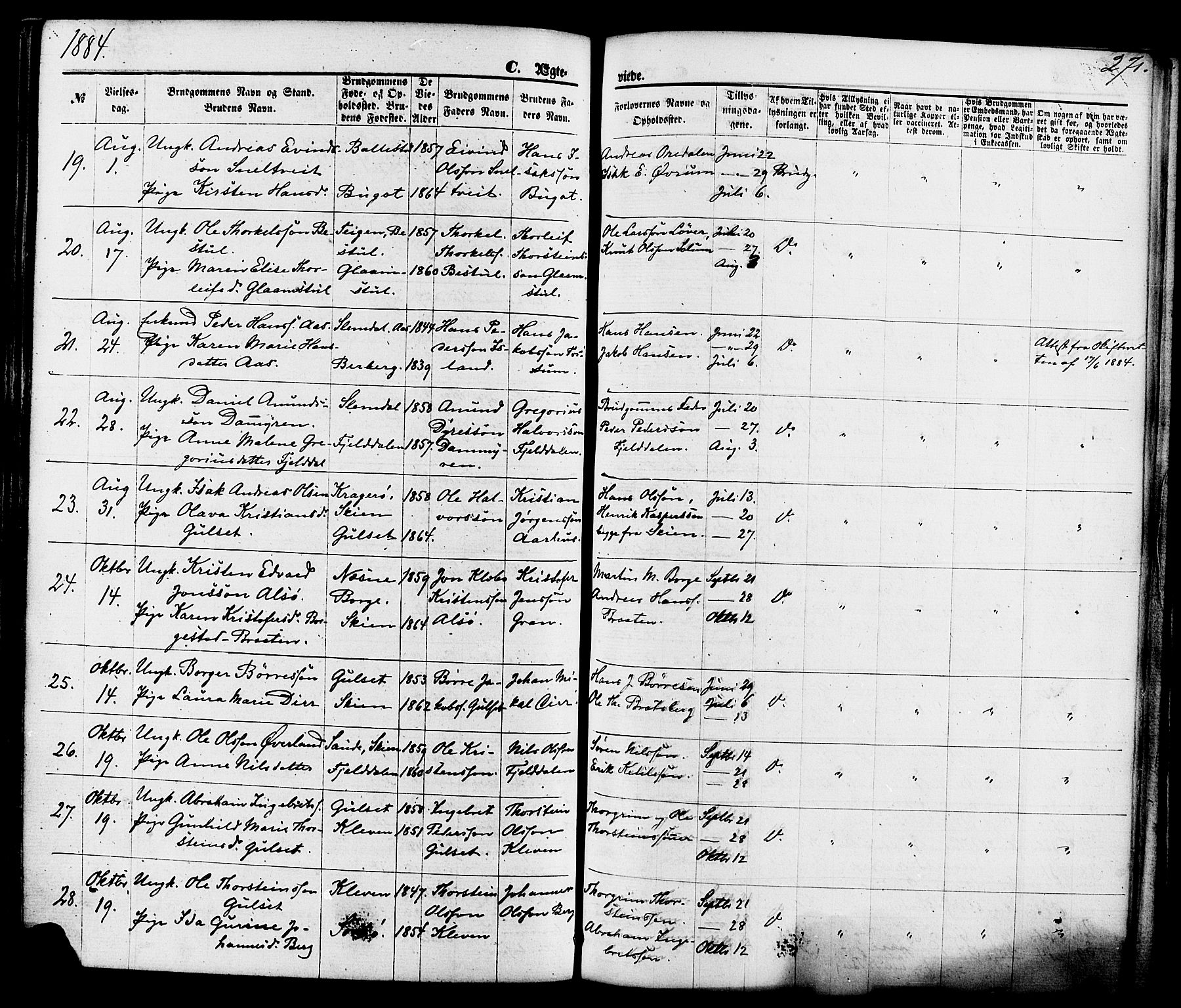 Gjerpen kirkebøker, AV/SAKO-A-265/F/Fa/L0009: Parish register (official) no. I 9, 1872-1885, p. 271