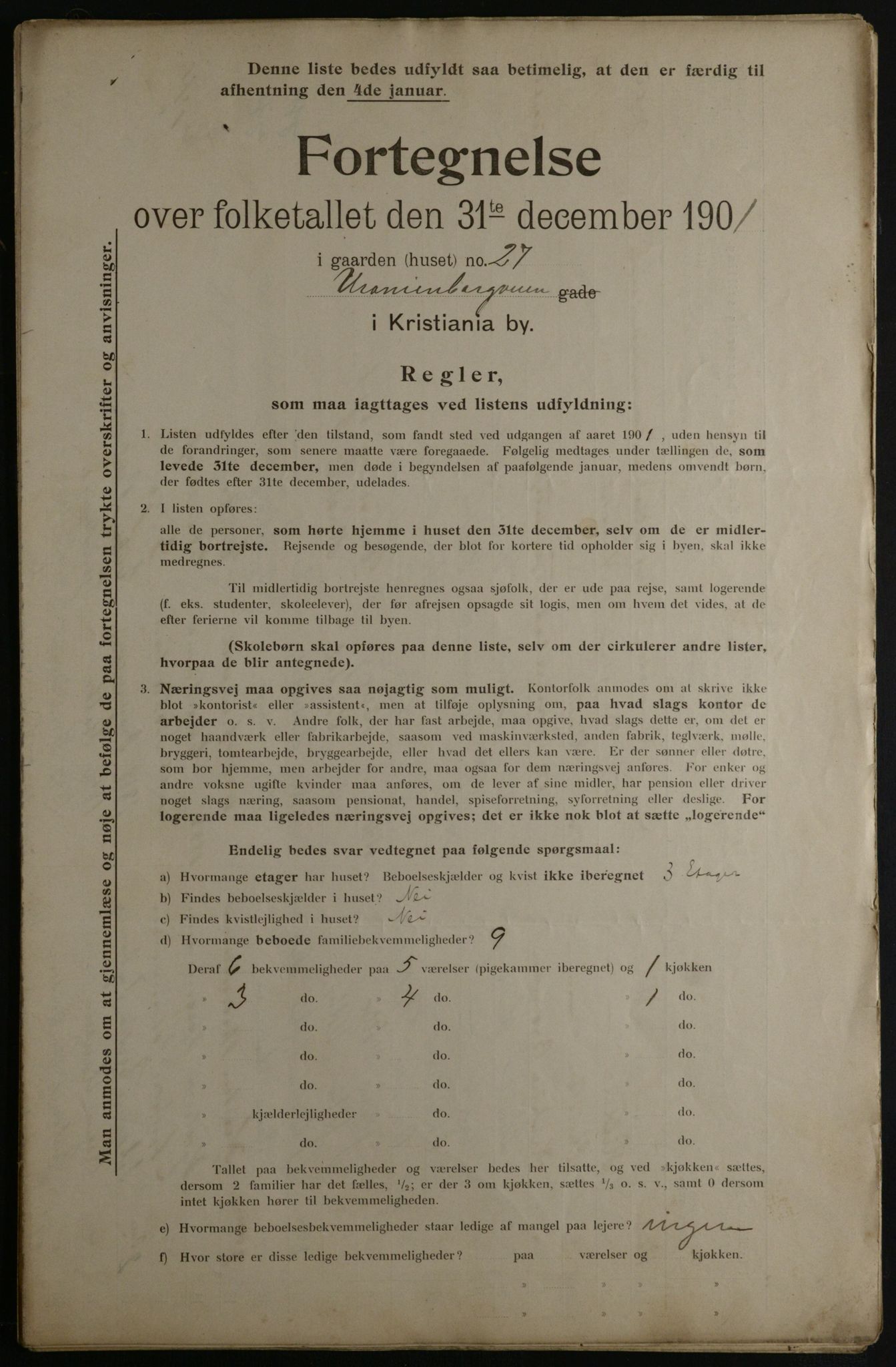 OBA, Municipal Census 1901 for Kristiania, 1901, p. 18476