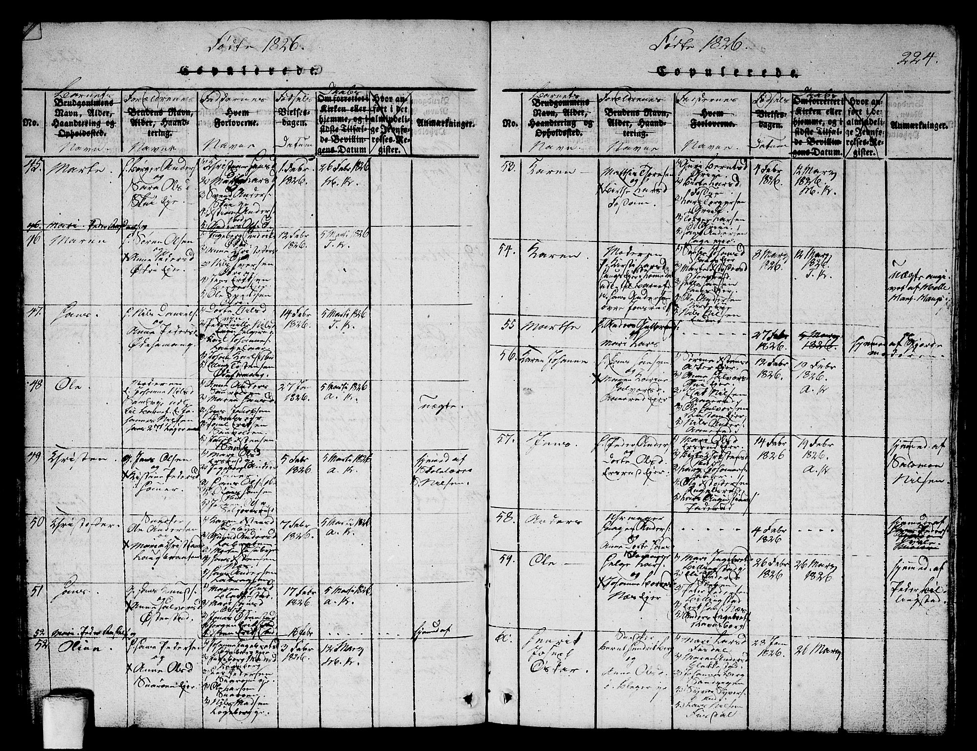 Asker prestekontor Kirkebøker, AV/SAO-A-10256a/G/Ga/L0001: Parish register (copy) no. I 1, 1814-1830, p. 224