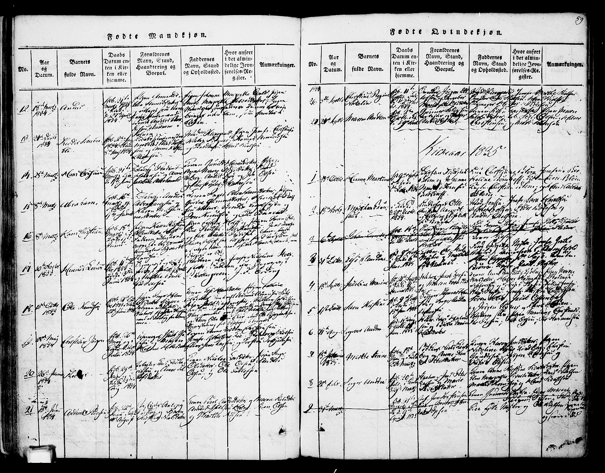 Skien kirkebøker, SAKO/A-302/F/Fa/L0005: Parish register (official) no. 5, 1814-1843, p. 59