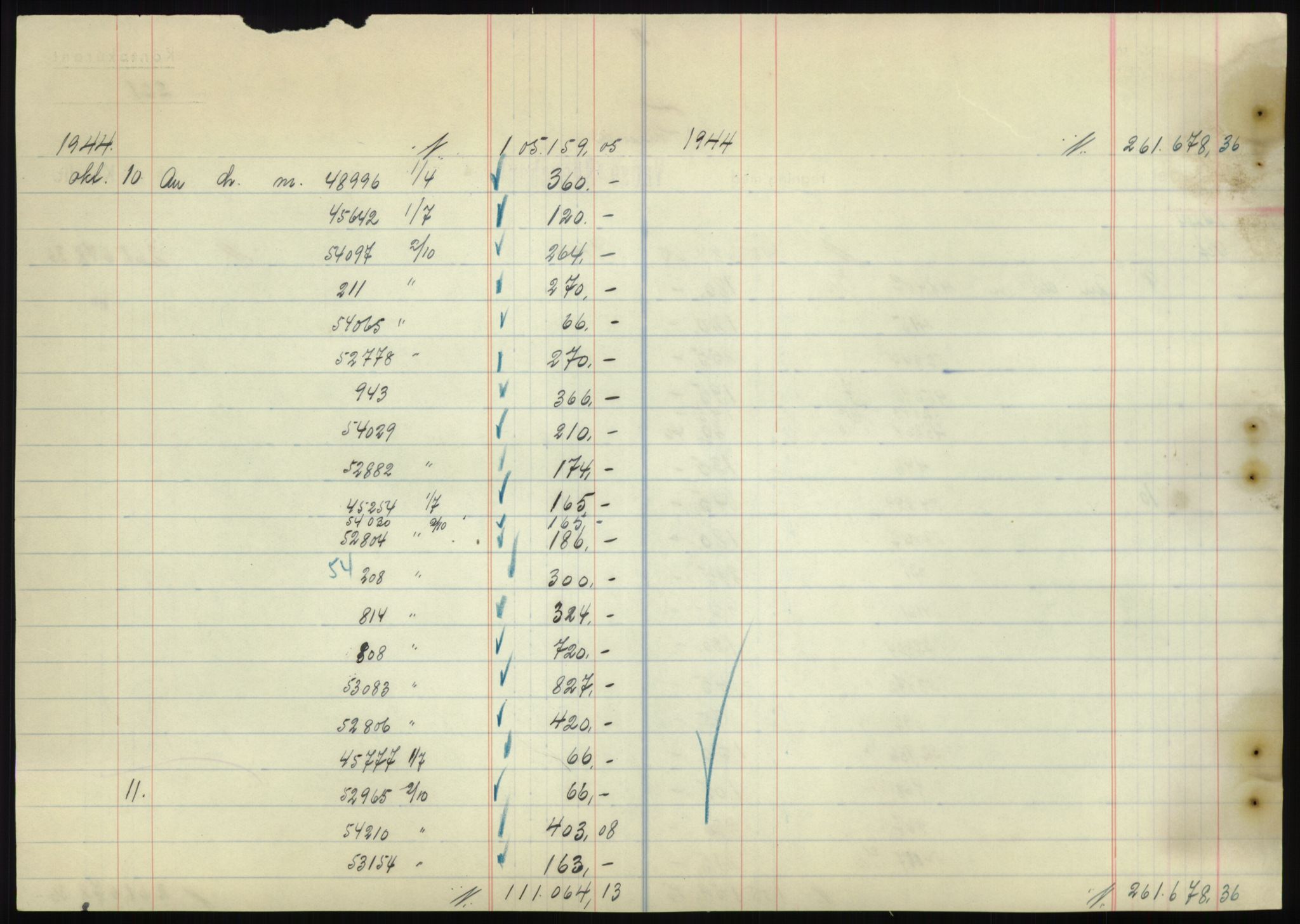 Forsvarsdepartementet, 10. kontor / Oppgjørskontoret, AV/RA-RAFA-1225/D/Db/L0180: Lista oppgjørskontor, 1942-1952, p. 2162