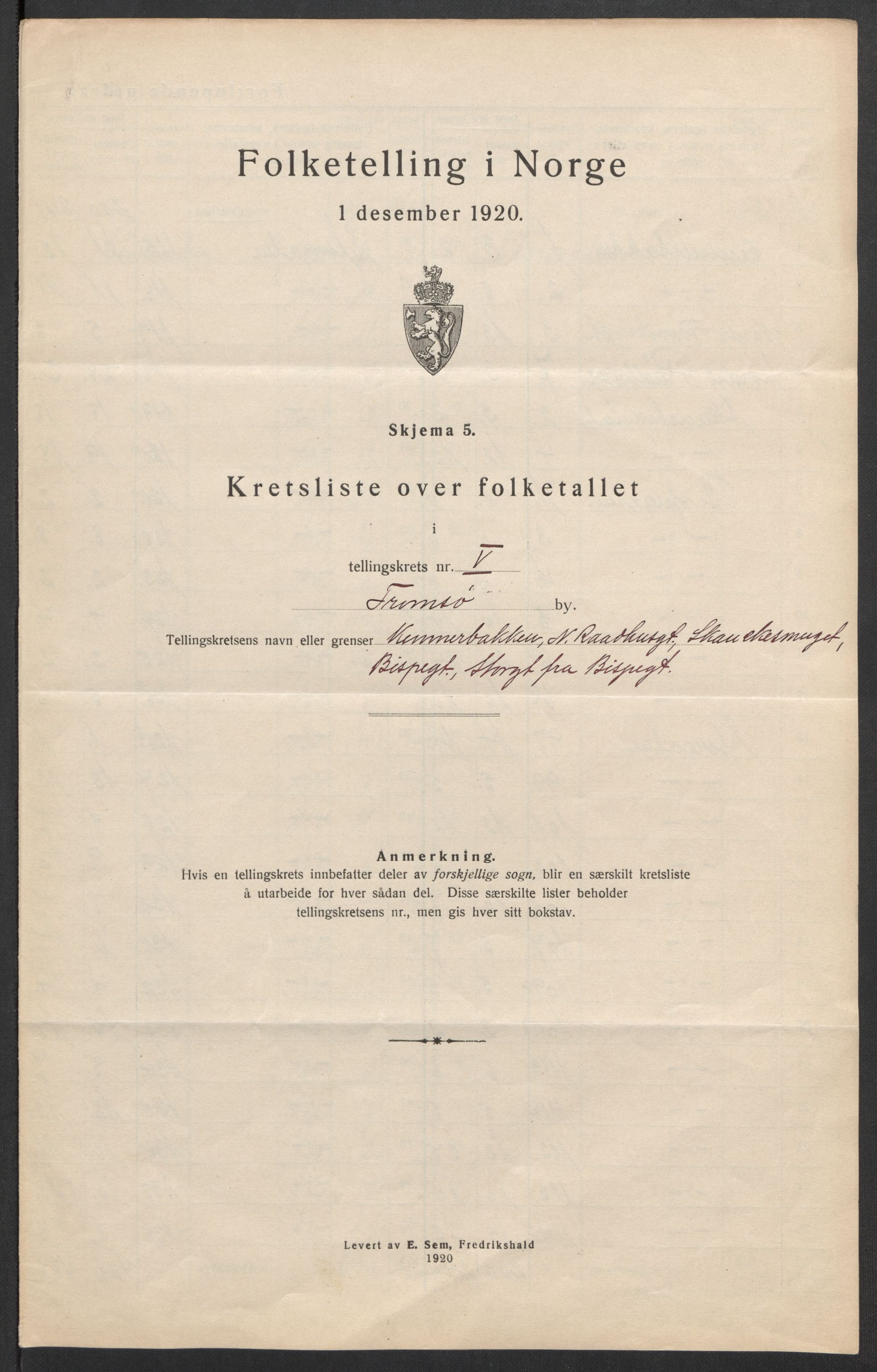 SATØ, 1920 census for Tromsø, 1920, p. 17