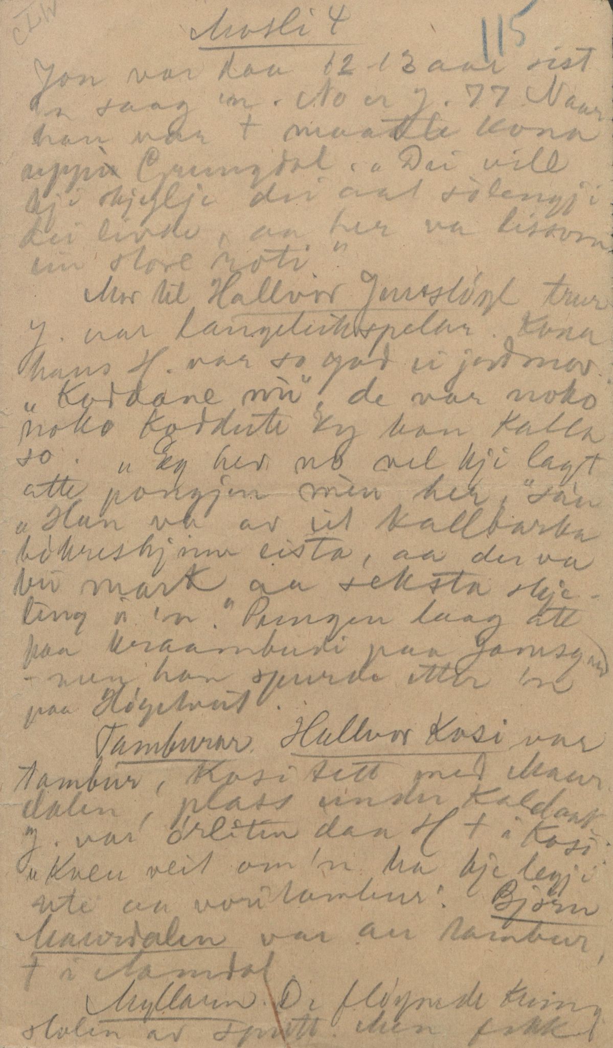 Rikard Berge, TEMU/TGM-A-1003/F/L0004/0051: 101-159 / 154 Grungedal, Vinje o.a. Sondre dreparen. Ætteliste, 1903-1906, p. 115