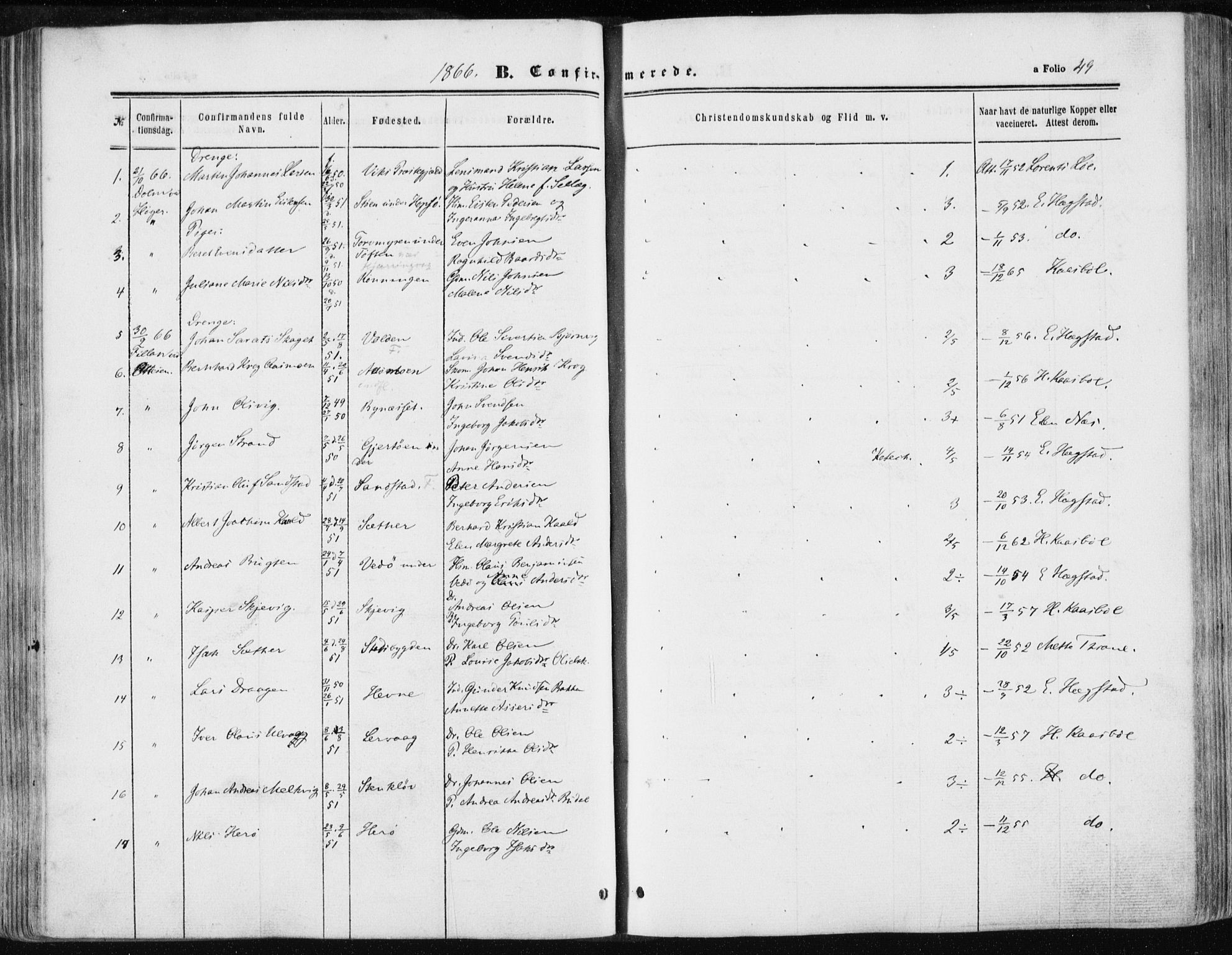 Ministerialprotokoller, klokkerbøker og fødselsregistre - Sør-Trøndelag, SAT/A-1456/634/L0531: Parish register (official) no. 634A07, 1861-1870, p. 49