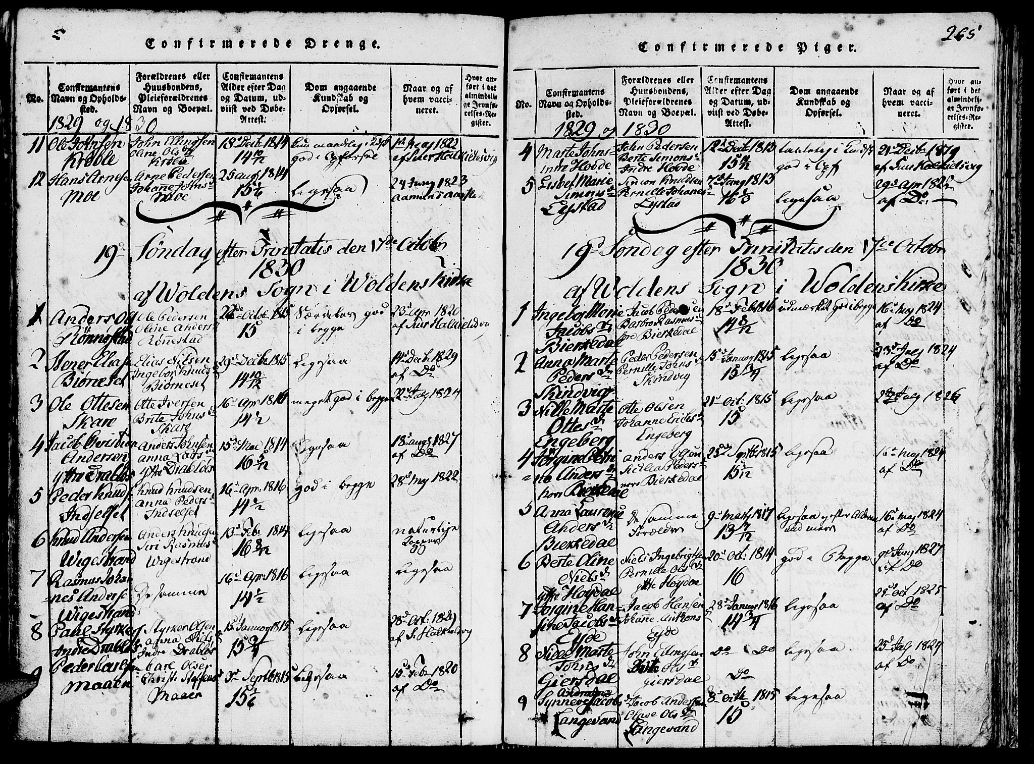 Ministerialprotokoller, klokkerbøker og fødselsregistre - Møre og Romsdal, AV/SAT-A-1454/511/L0138: Parish register (official) no. 511A05, 1817-1832, p. 265